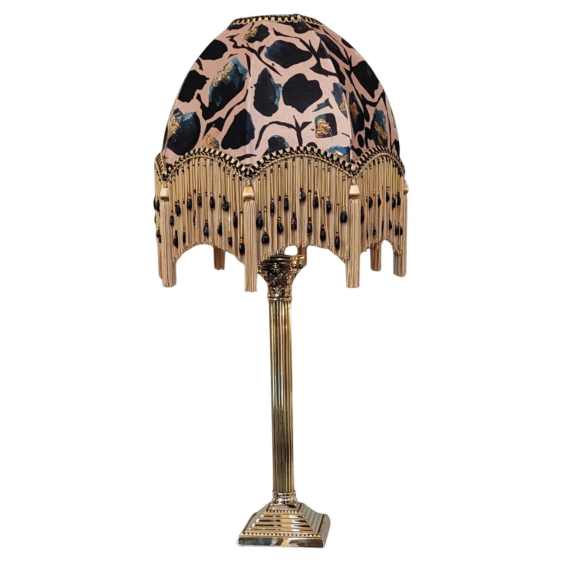 Early 20thC Brass Corinthian Column Table Lamp For Sale