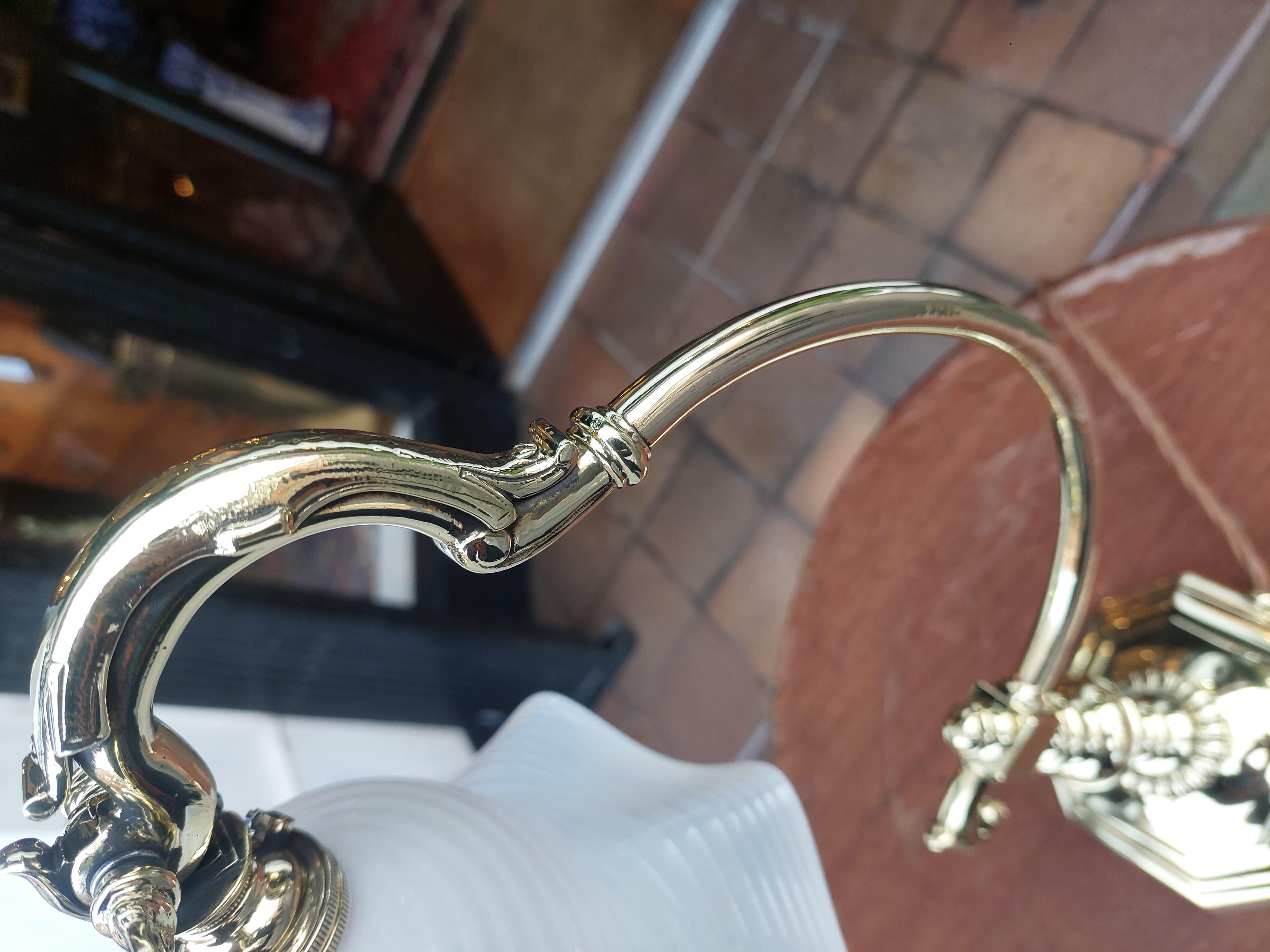 Early 20thC Brass Desk Table Lamp In Good Condition For Sale In Altrincham, GB