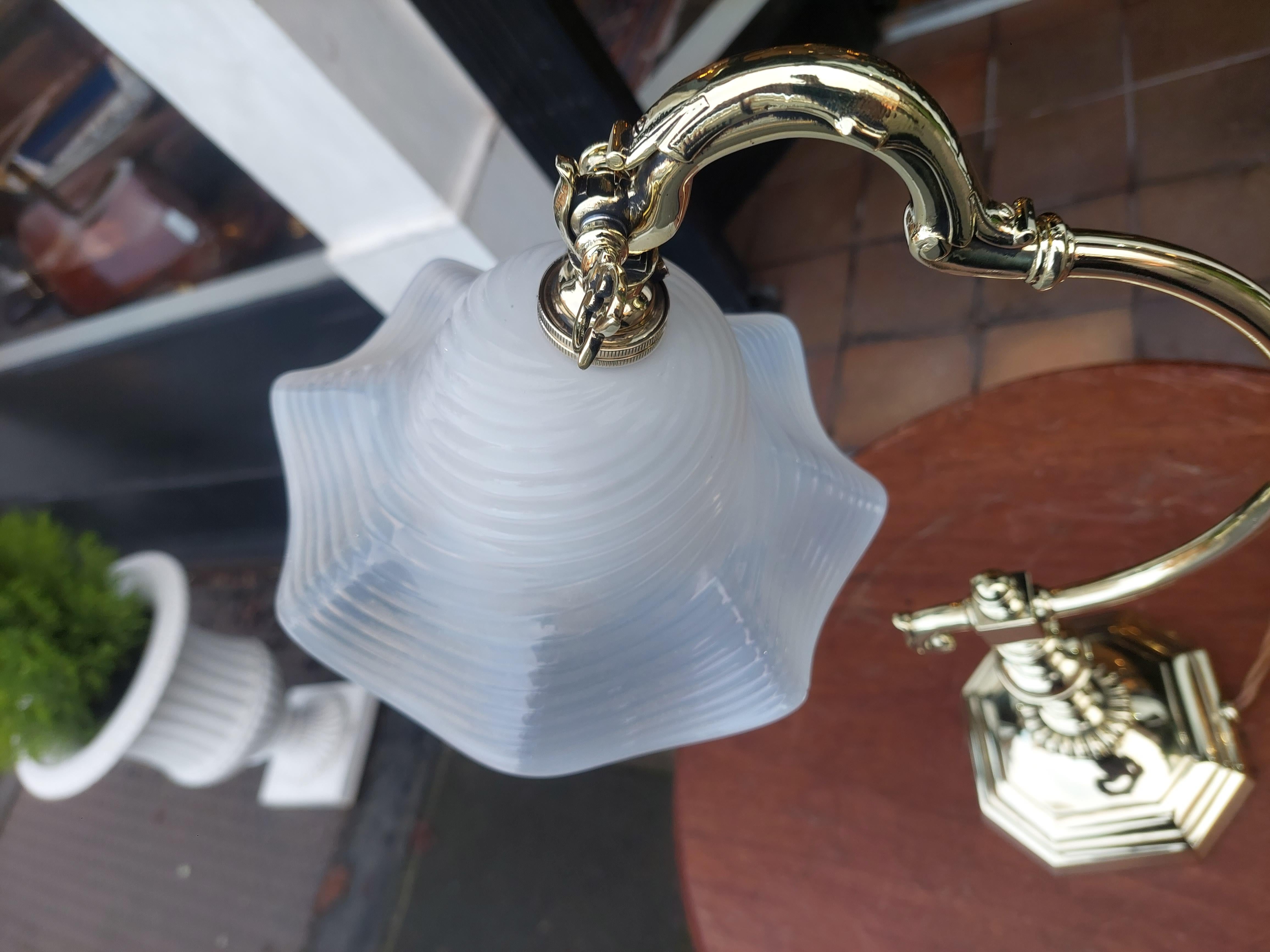 Early 20thC Brass Desk Table Lamp For Sale 2