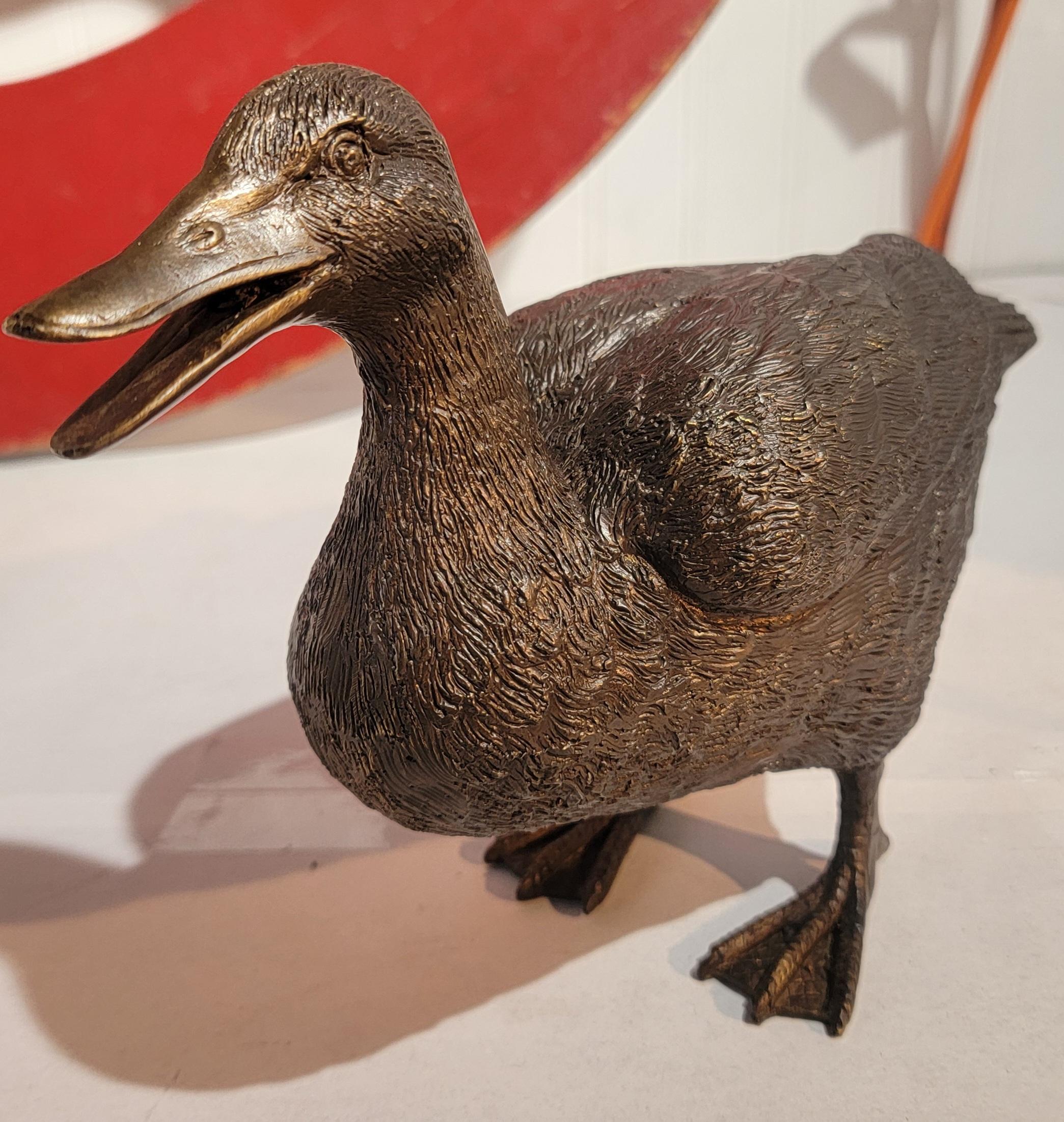 American Early 20thc  Brass Duck Ornament For Sale