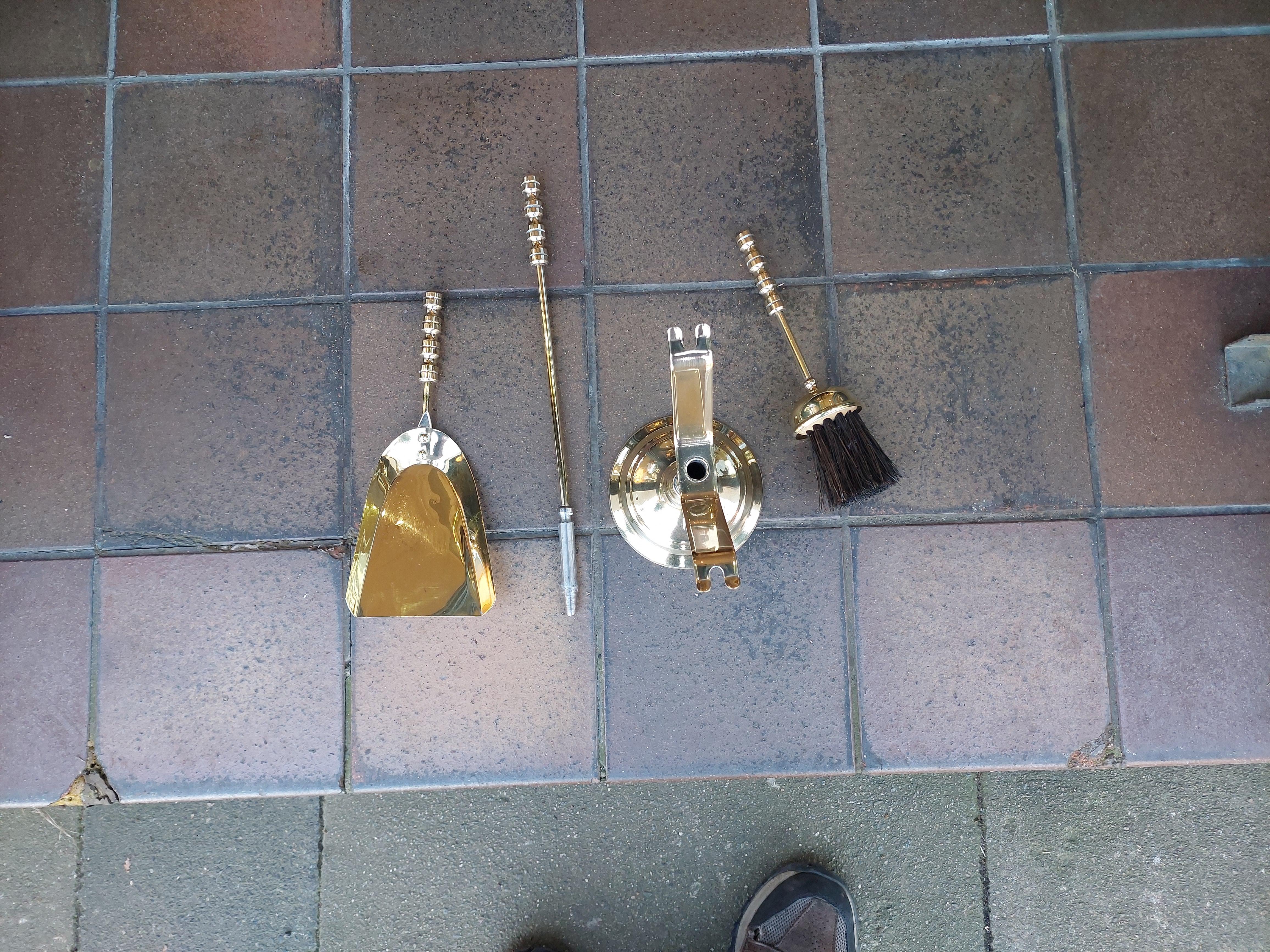 Early 20thC Brass Fireside Companion Set In Good Condition For Sale In Altrincham, GB