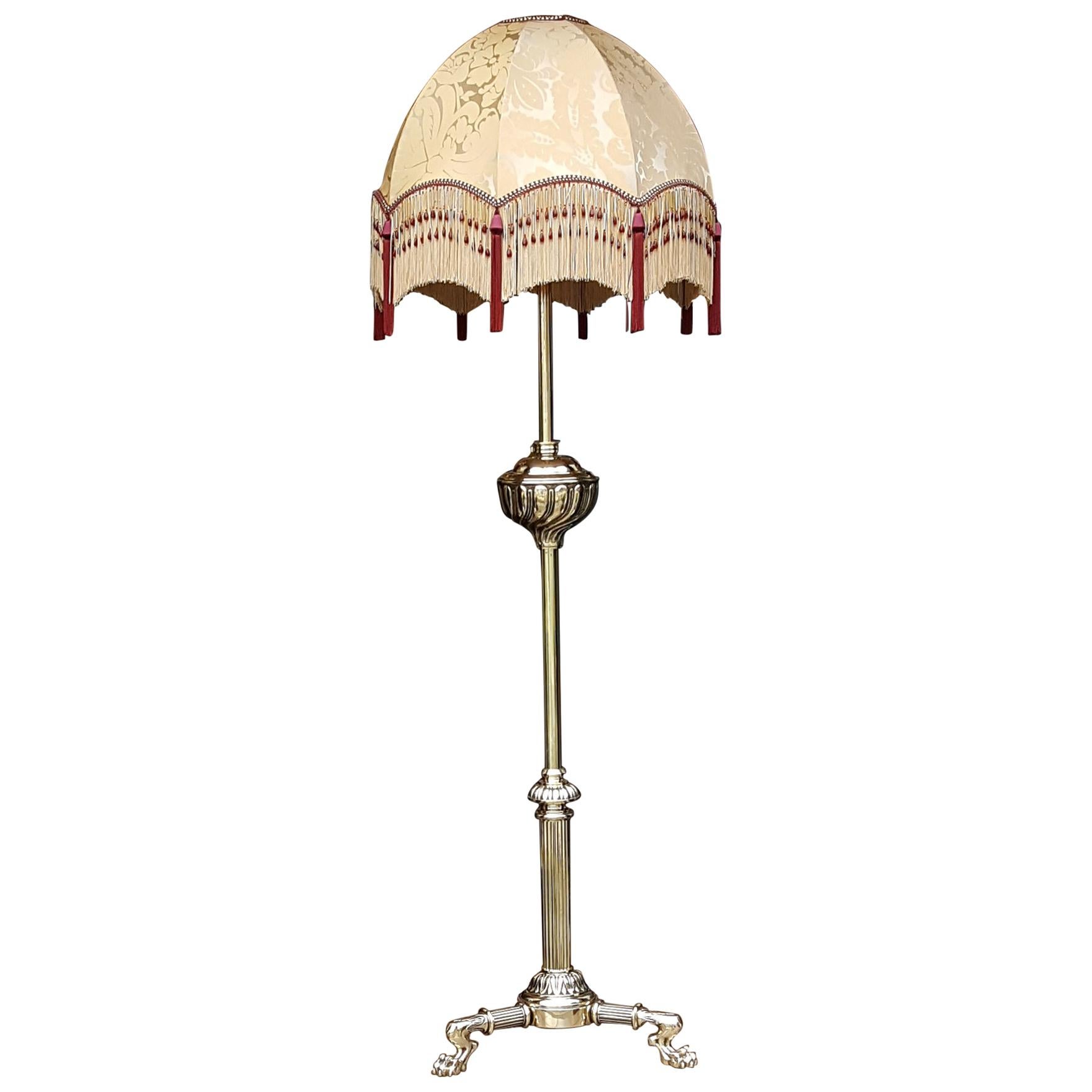 Early 20th Century Brass Standard Lamp For Sale