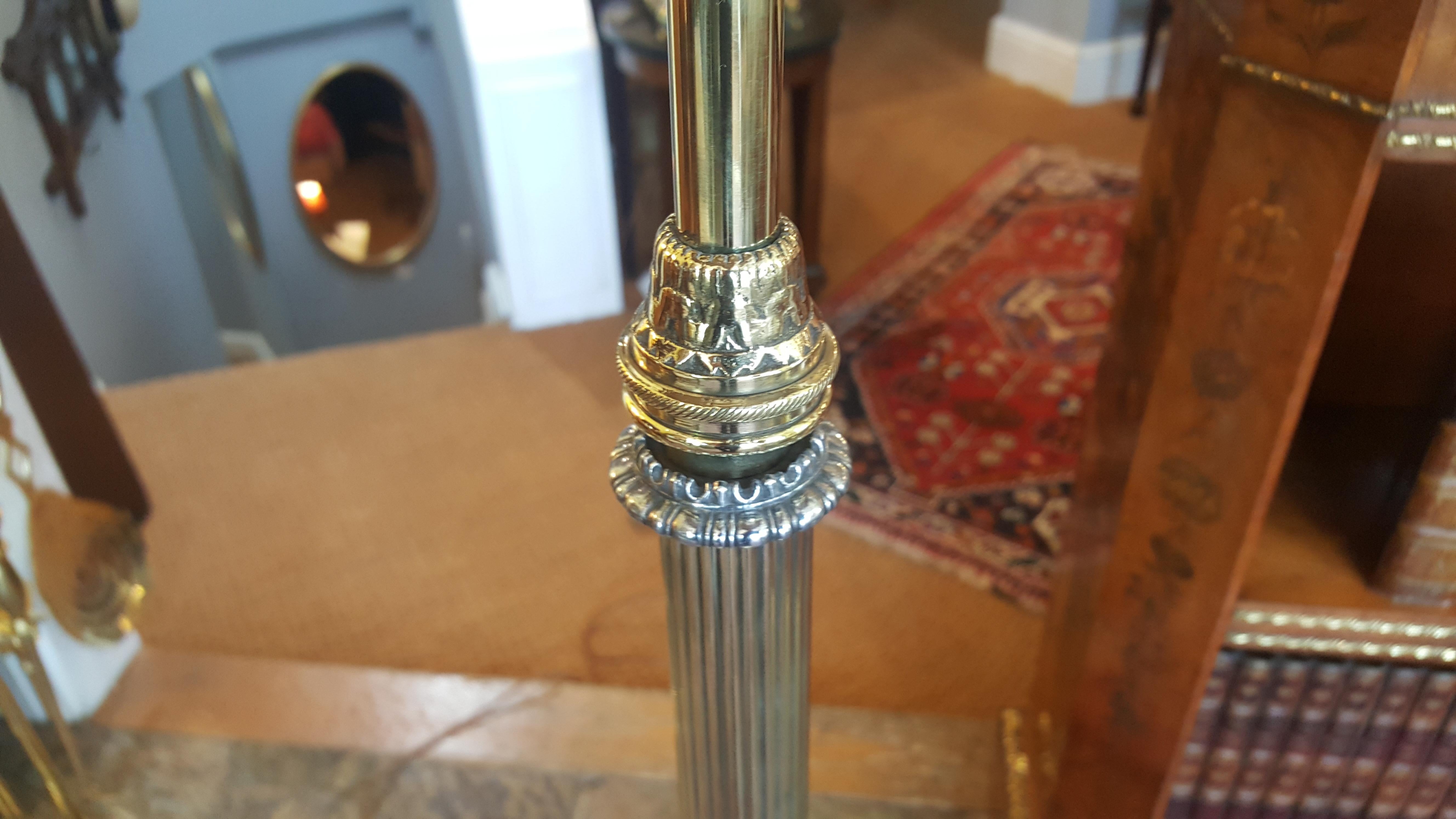 Early 20thC Brass Standard Oil Lamp  For Sale 2