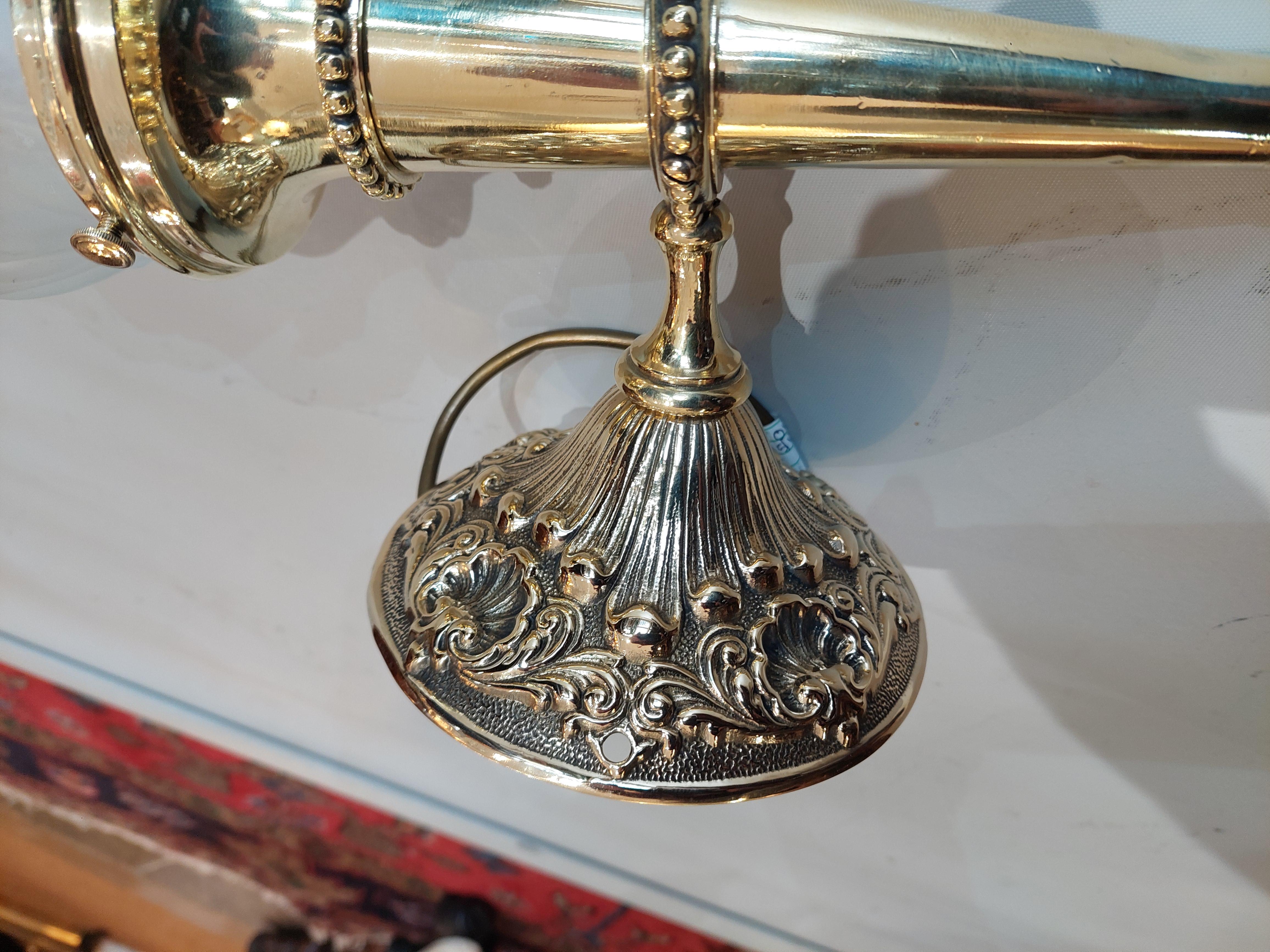 Early 20thC Brass Wall Torch Light In Good Condition In Altrincham, GB