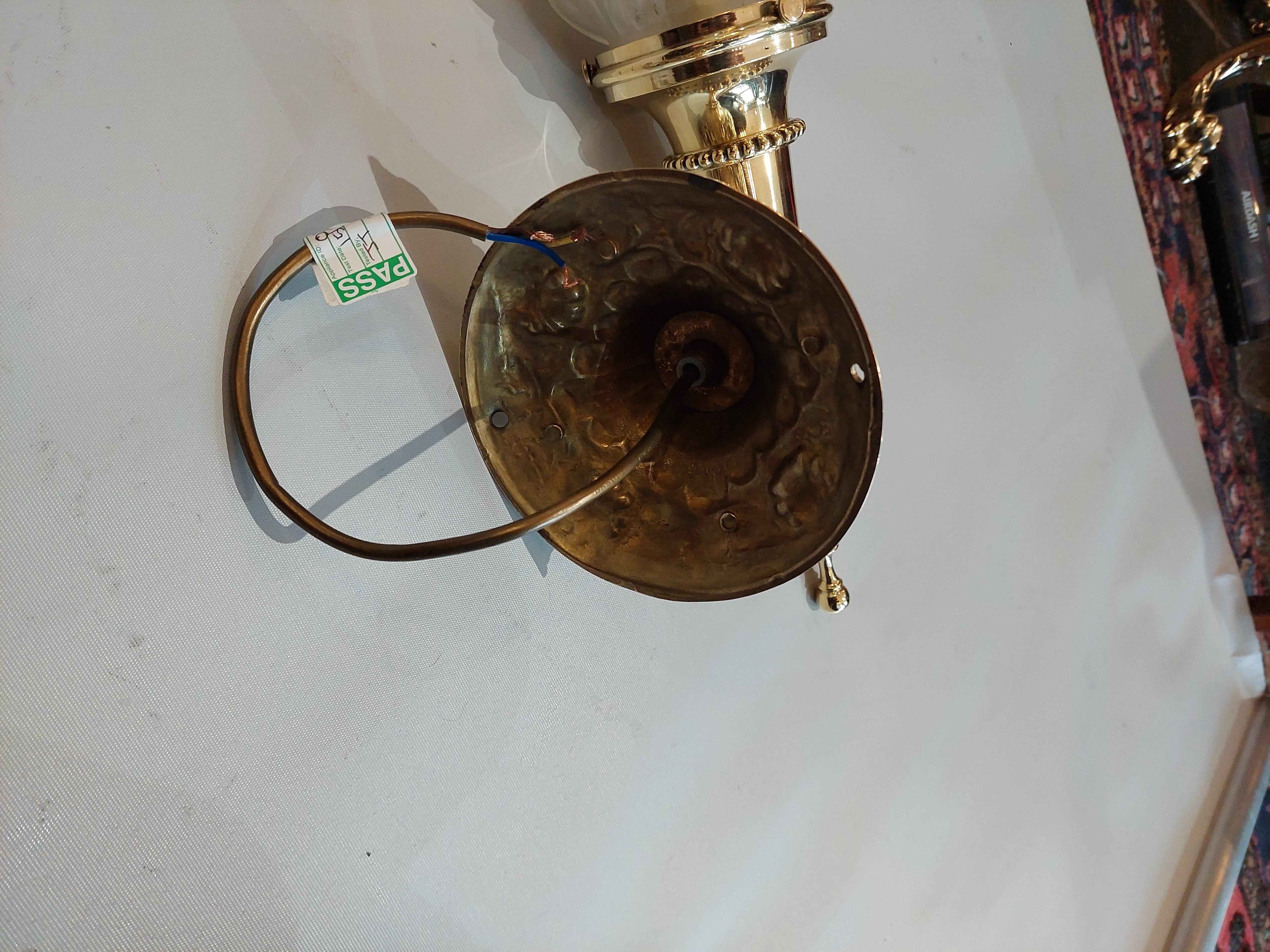 Early 20thC Brass Wall Torch Light 1