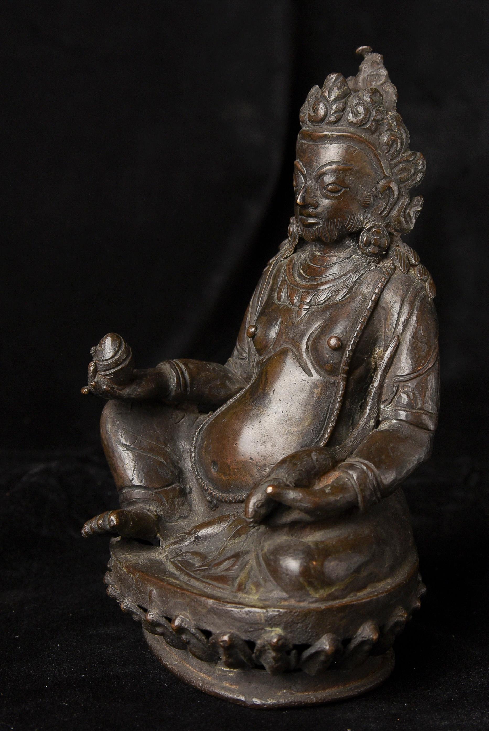 Cast Early 20thC Bronze Jambahala-Nepalese-Buddhist - 10257 For Sale