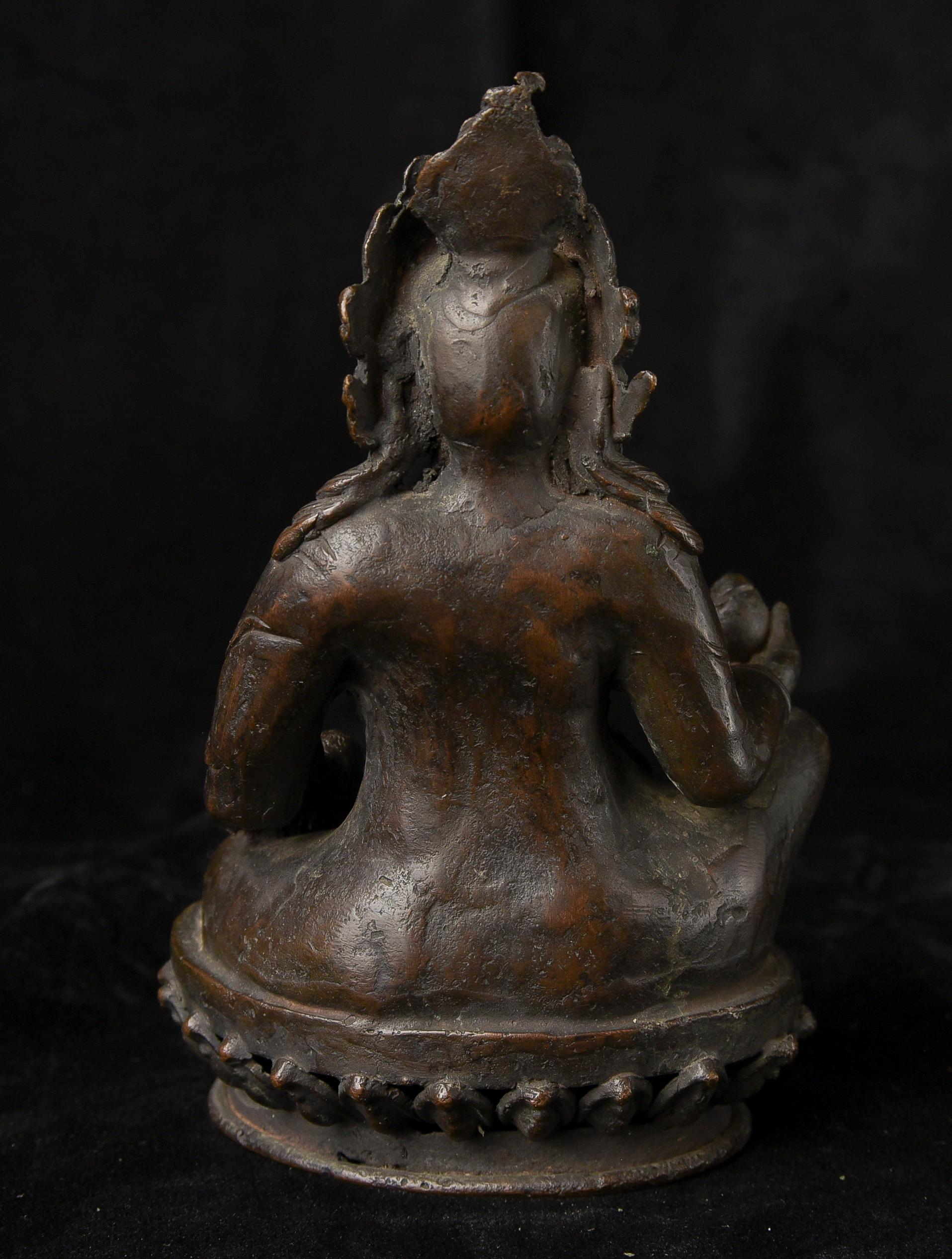 Early 20thC Bronze Jambahala-Nepalese-Buddhist - 10257 In Good Condition For Sale In Ukiah, CA