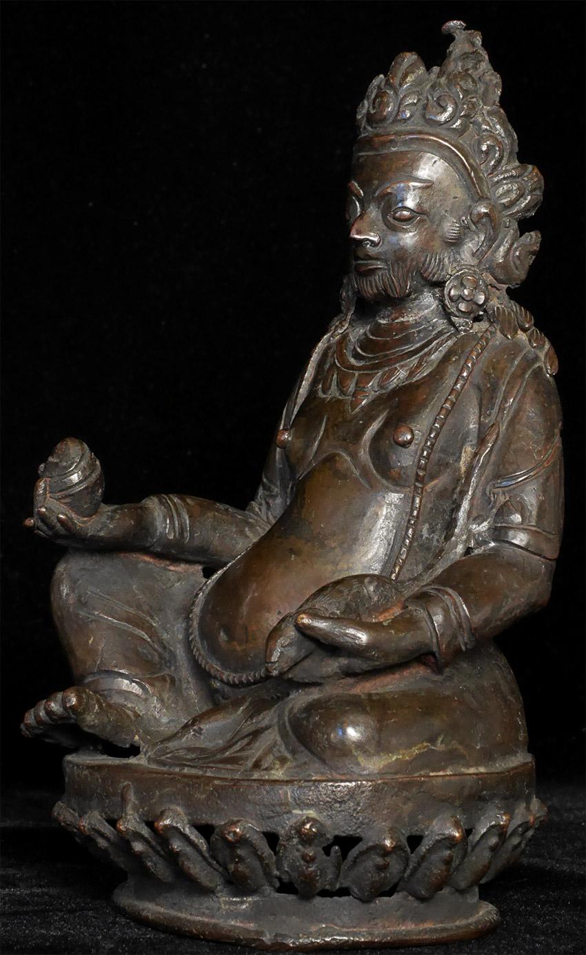 Bronze Jambahala-Nepales-Buddhist des frühen 20. Jahrhunderts - 7690 im Zustand „Gut“ im Angebot in Ukiah, CA