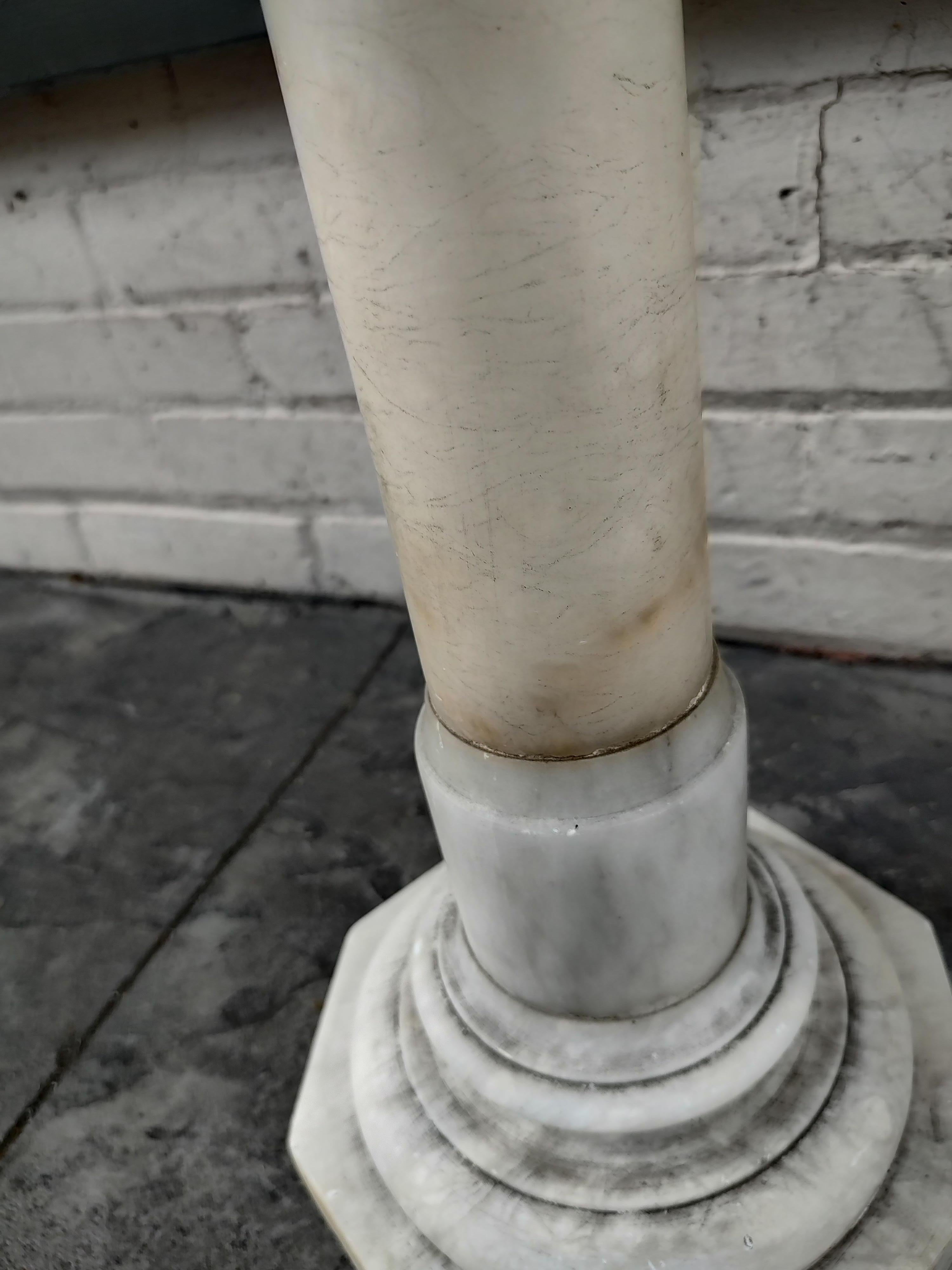 Early 20th Century Early 20thc Carrara Marble Pedestal Italy For Sale