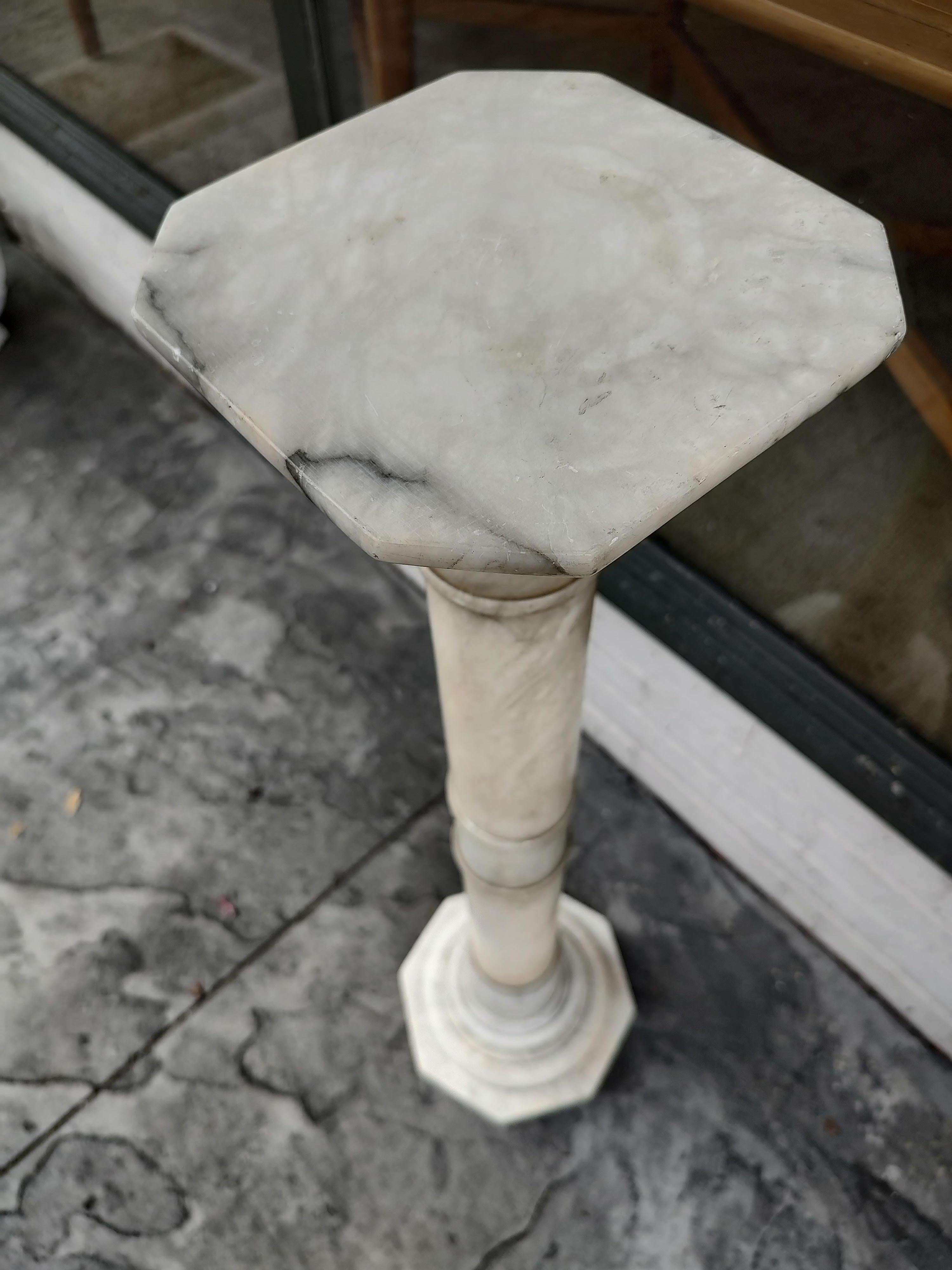 Early 20thc Carrara Marble Pedestal Italy For Sale at 1stDibs
