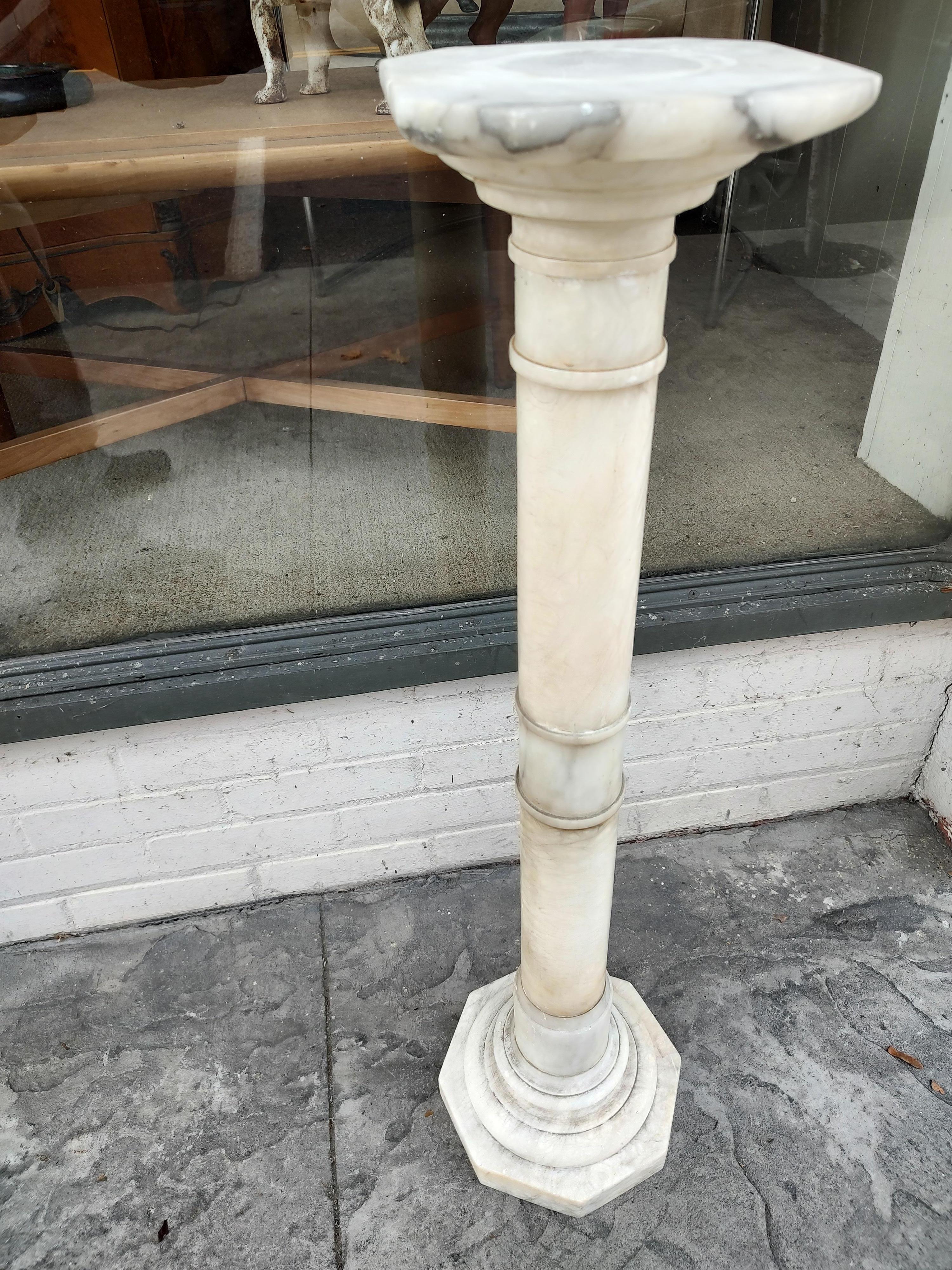 Early 20thc Carrara Marble Pedestal Italy For Sale 1