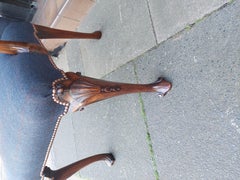 Early 20thC Carved Walnut Framed Georgian Style Armchair