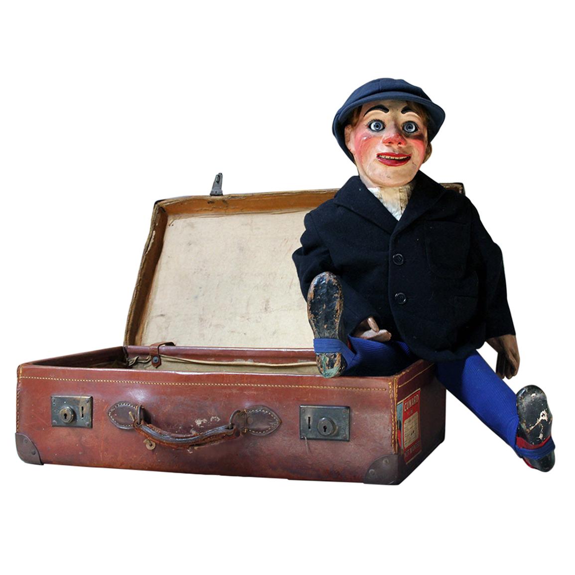 Early 20th Century Cased Ventriloquist’s Dummy by Arthur Quisto