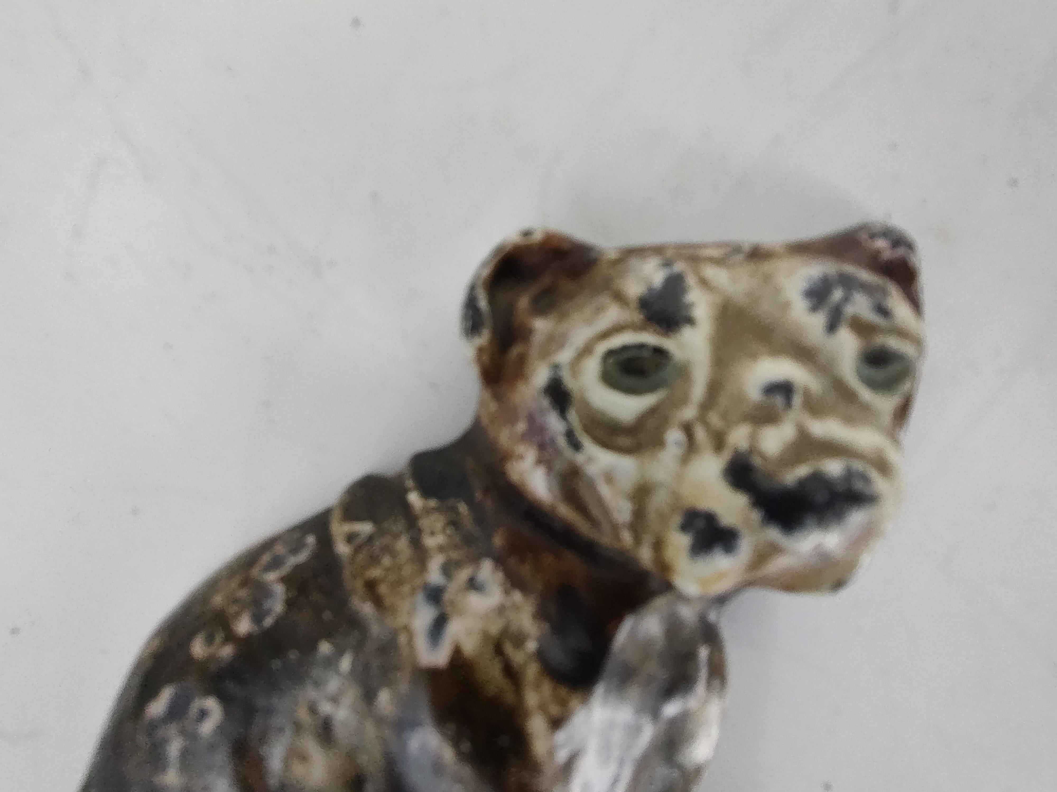 Early 20th Century Cast Iron Dog Doorstop Boxer & the Imp with Original Paint For Sale 3