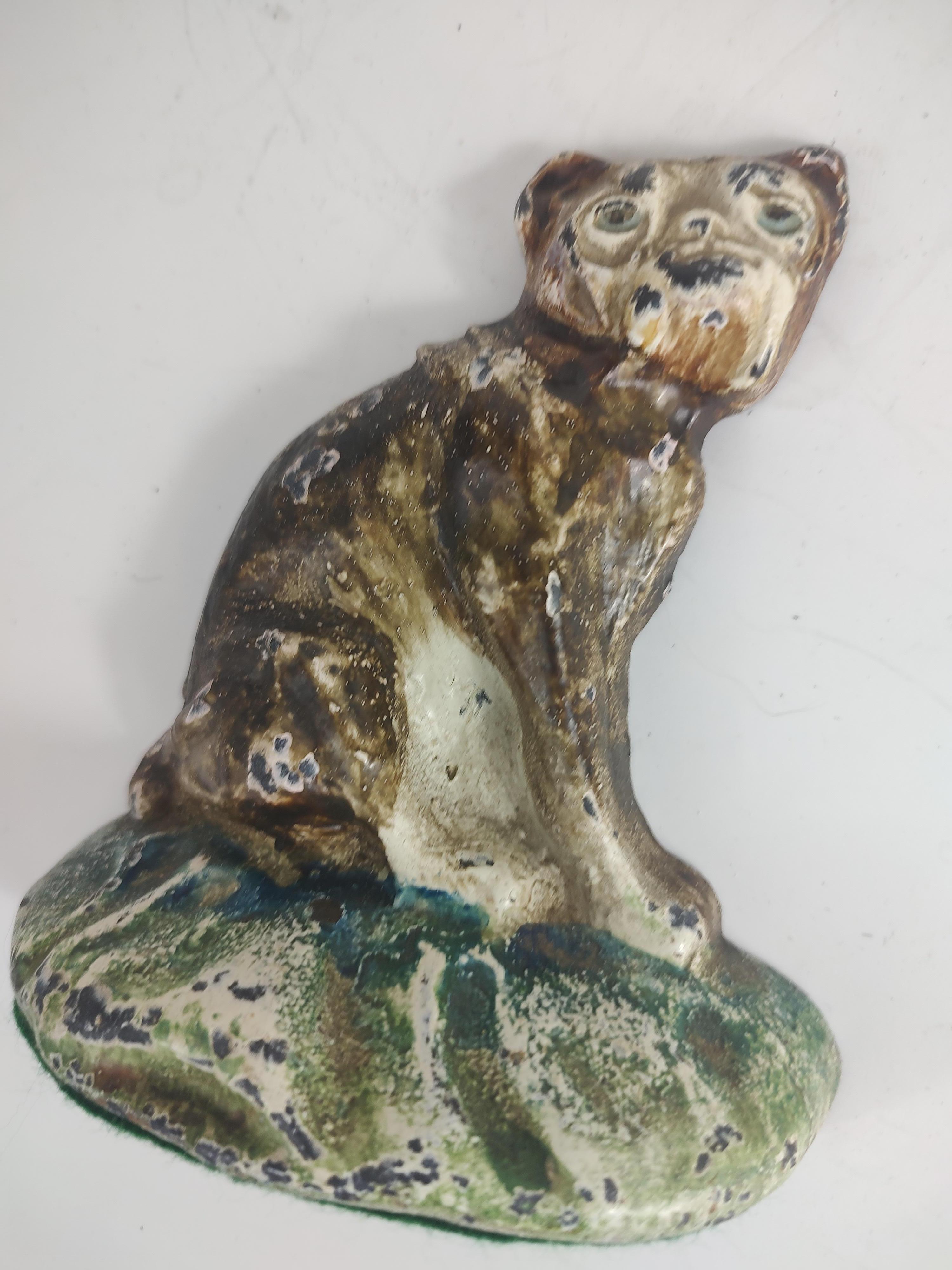 Early 20th Century Cast Iron Dog Doorstop Boxer & the Imp with Original Paint For Sale 4