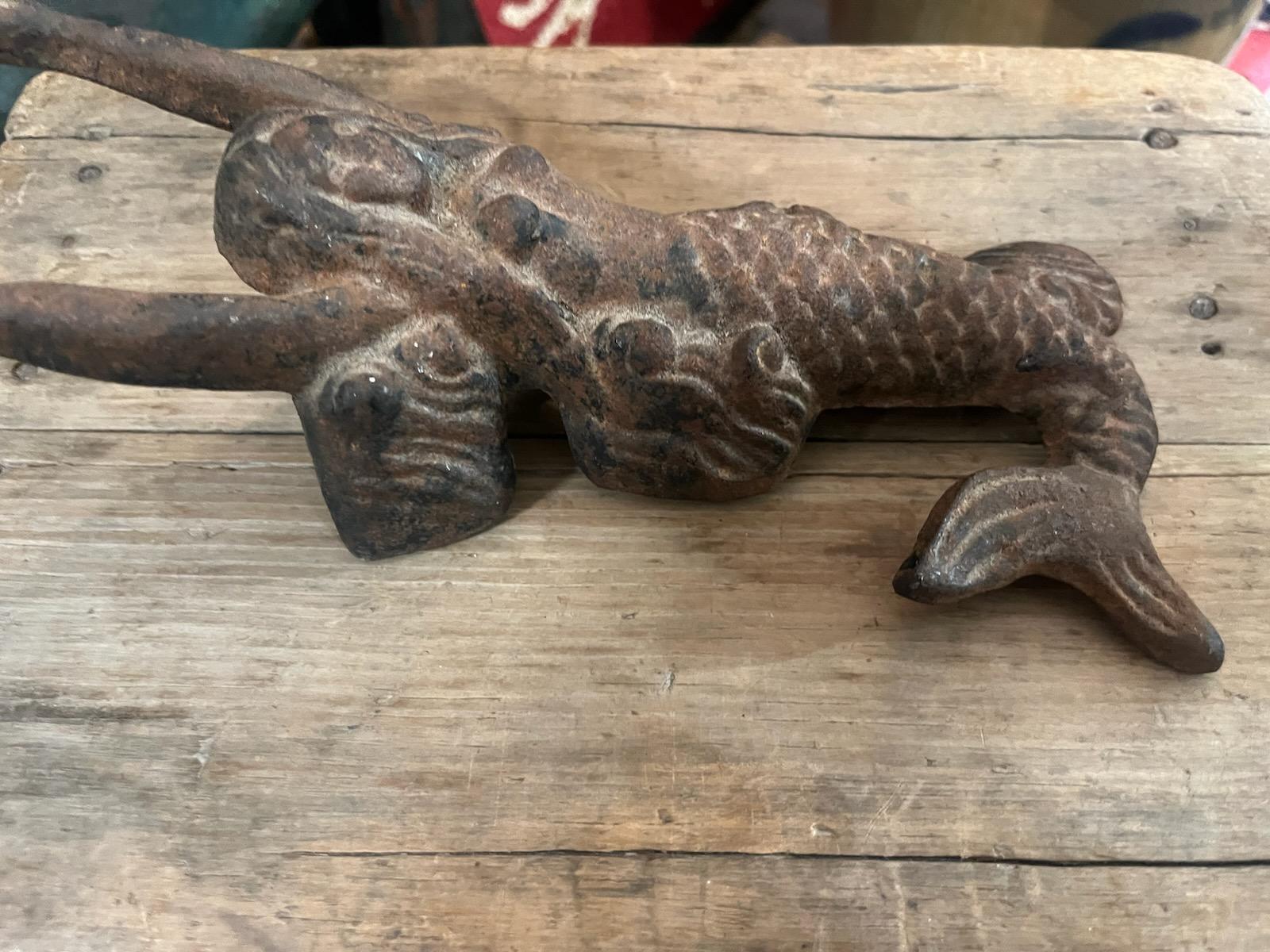 American Early 20thc Cast Mermaid Boot Scraper/Remover For Sale