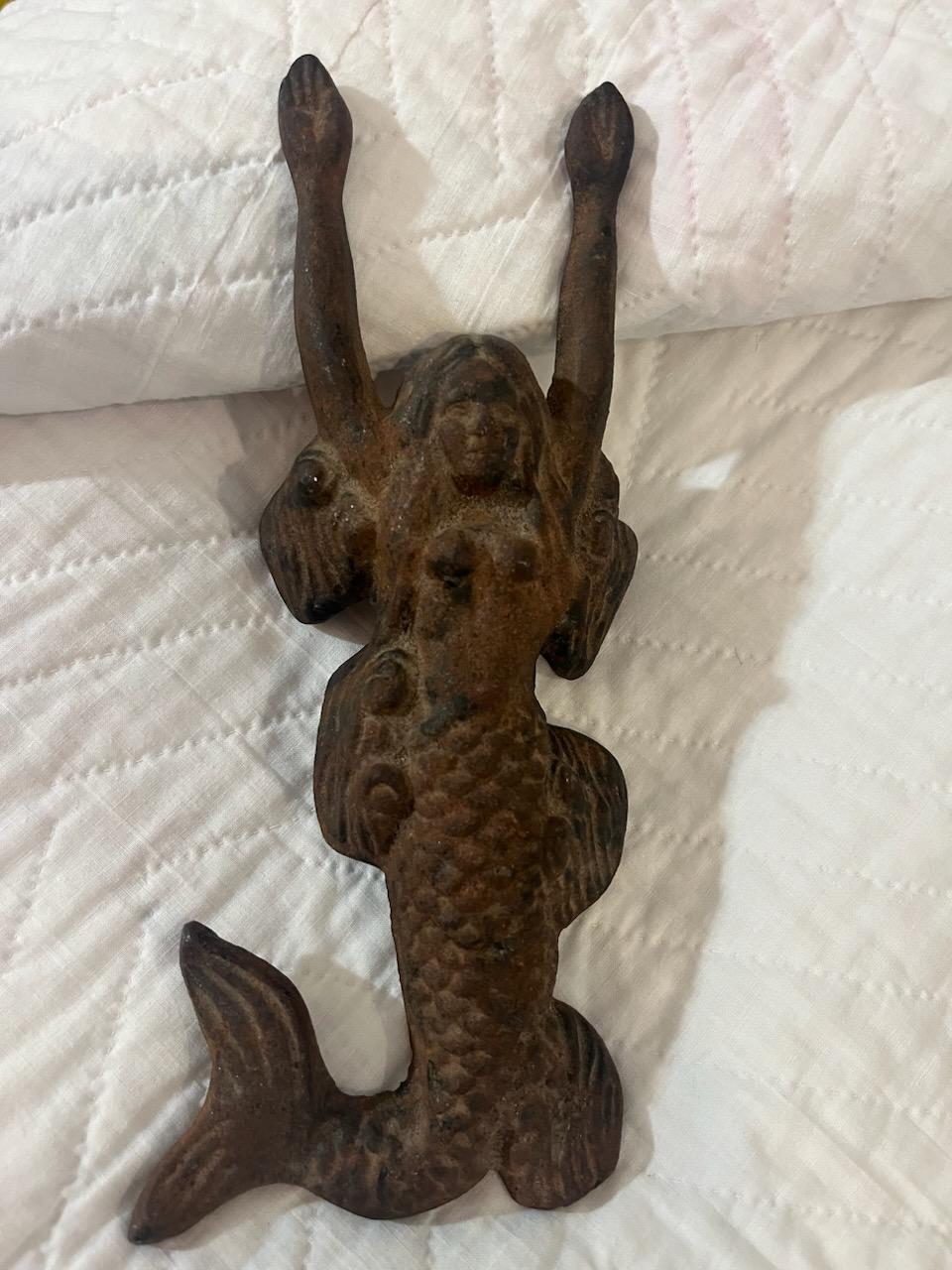 Early 20thc Cast Mermaid Boot Scraper/Remover In Good Condition For Sale In Los Angeles, CA