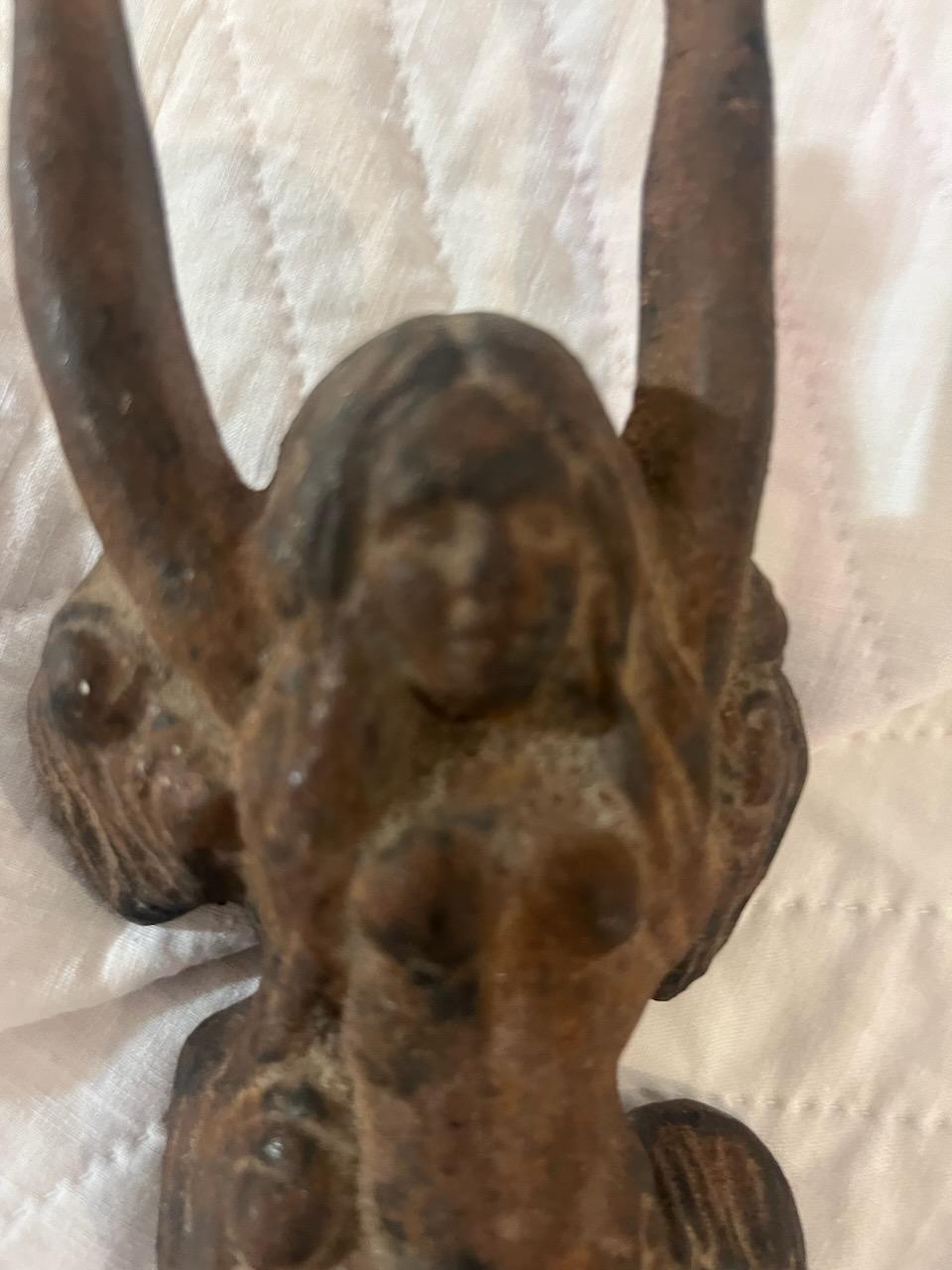 Early 20thc Cast Mermaid Boot Scraper/Remover For Sale 1