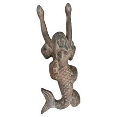 Early 20thc Cast Mermaid Boot Scraper/Remover