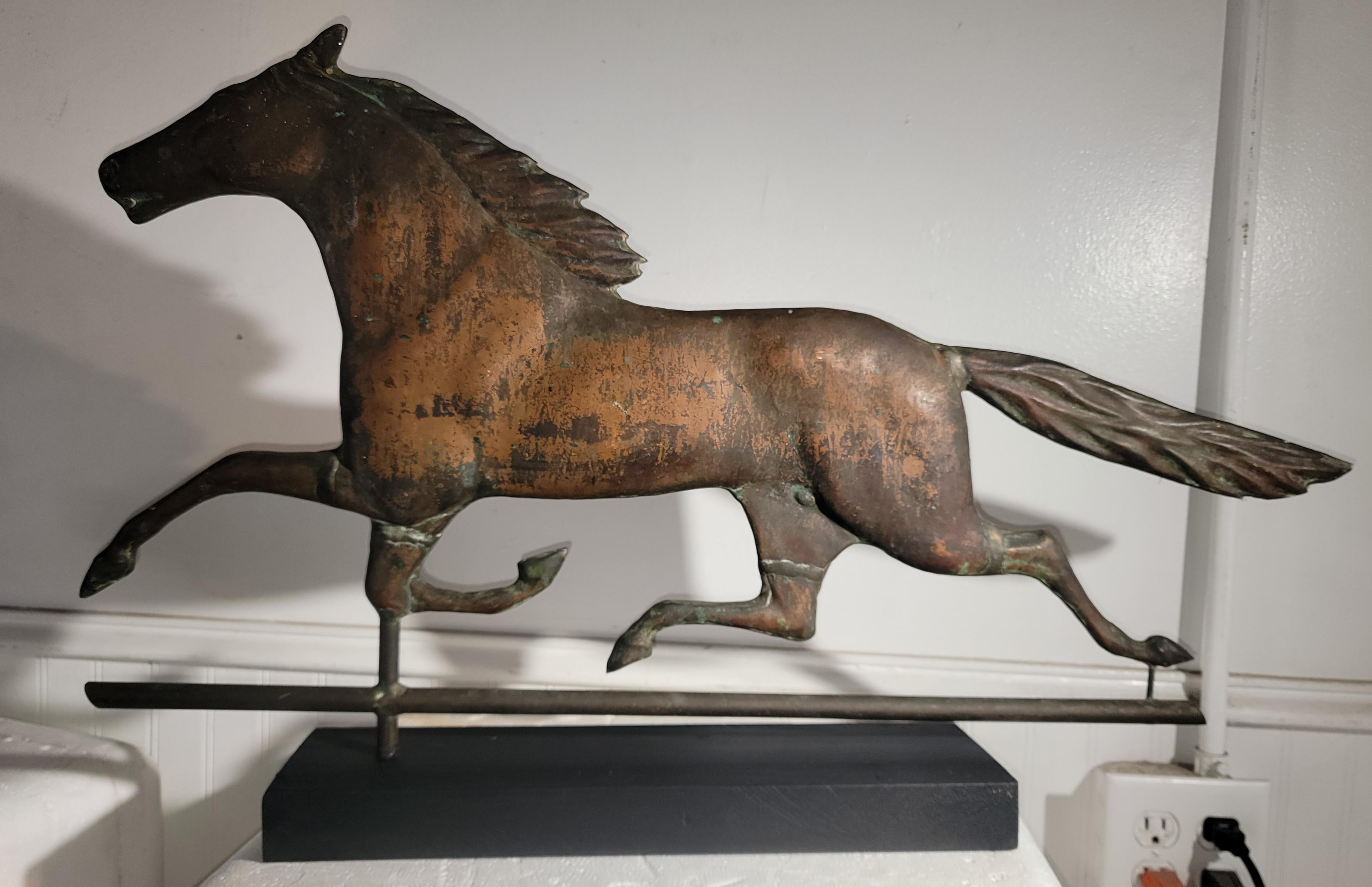 Frühe 20. Jahrhundert Kupfer Pferd Wetterfahne im Zustand „Gut“ im Angebot in Los Angeles, CA