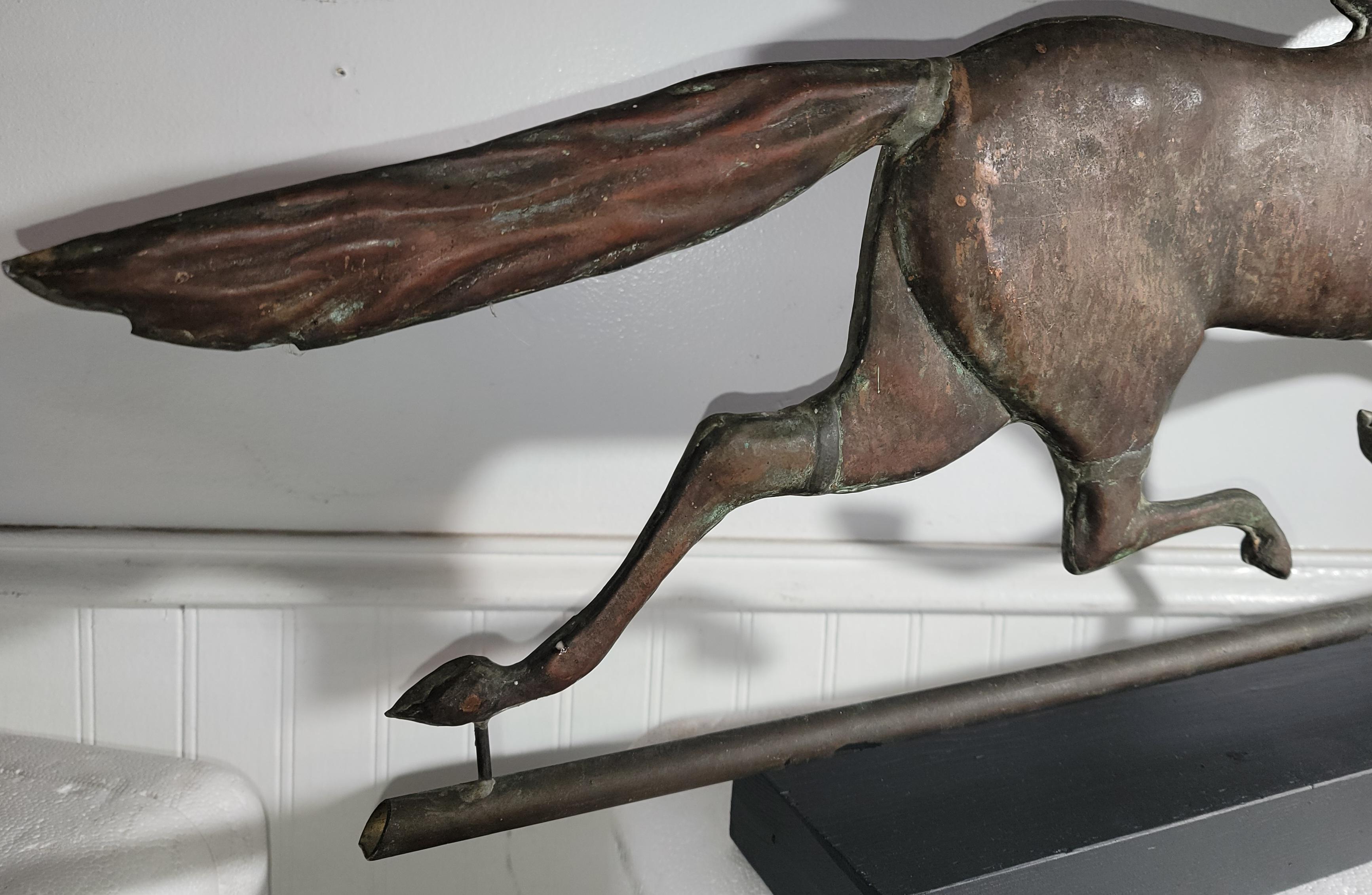 Early 20thc Copper Horse Weather Vane In Good Condition For Sale In Los Angeles, CA