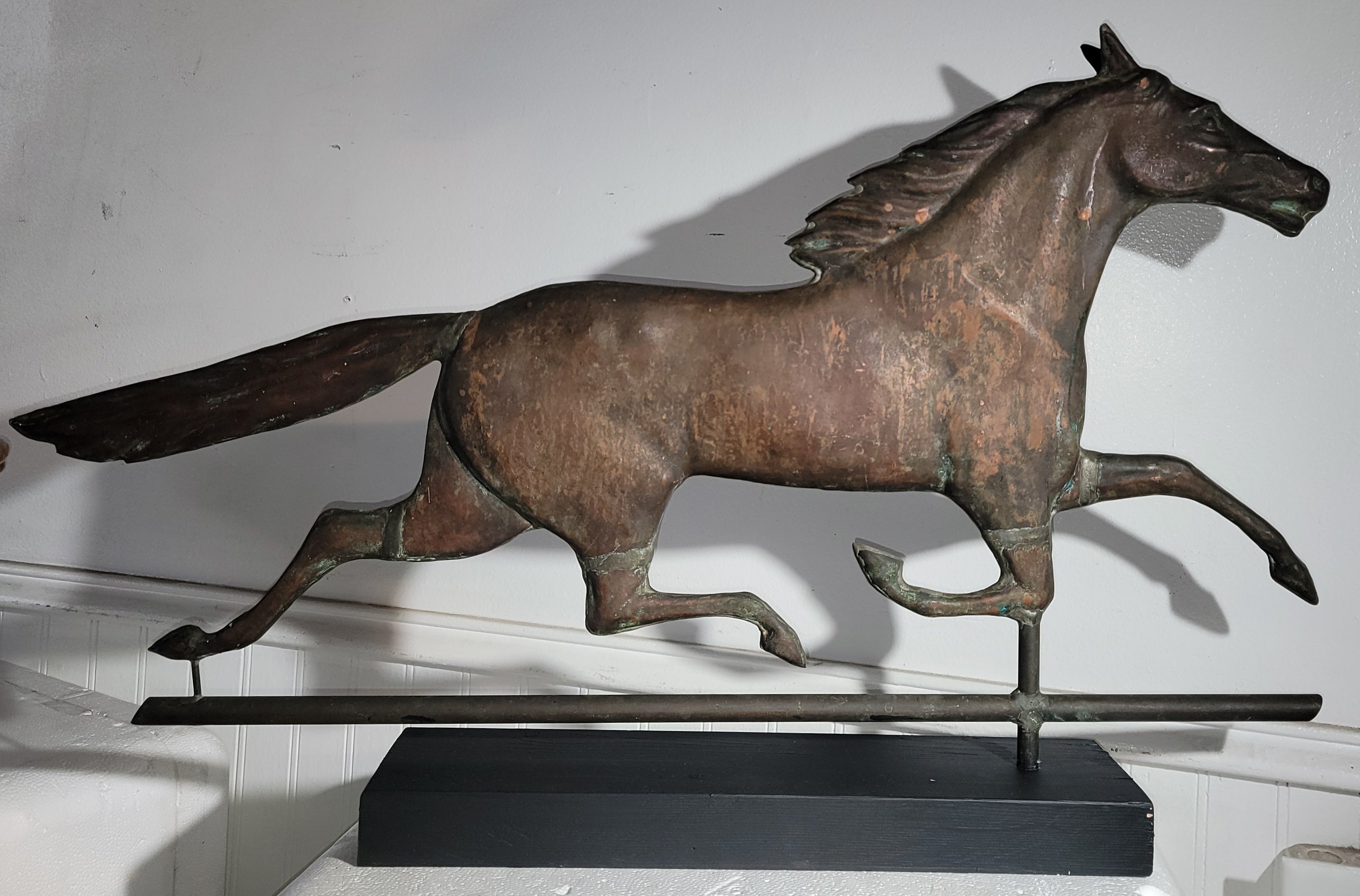 Girouette en cuivre à cheval du début du 20e siècle