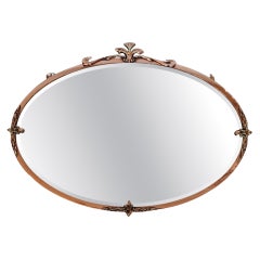 Early 20thC Copper Plated Brass Art Nouveau Mirror