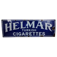 Panneau publicitaire pour cigares turques Helmar émaillé du début du 20e siècle