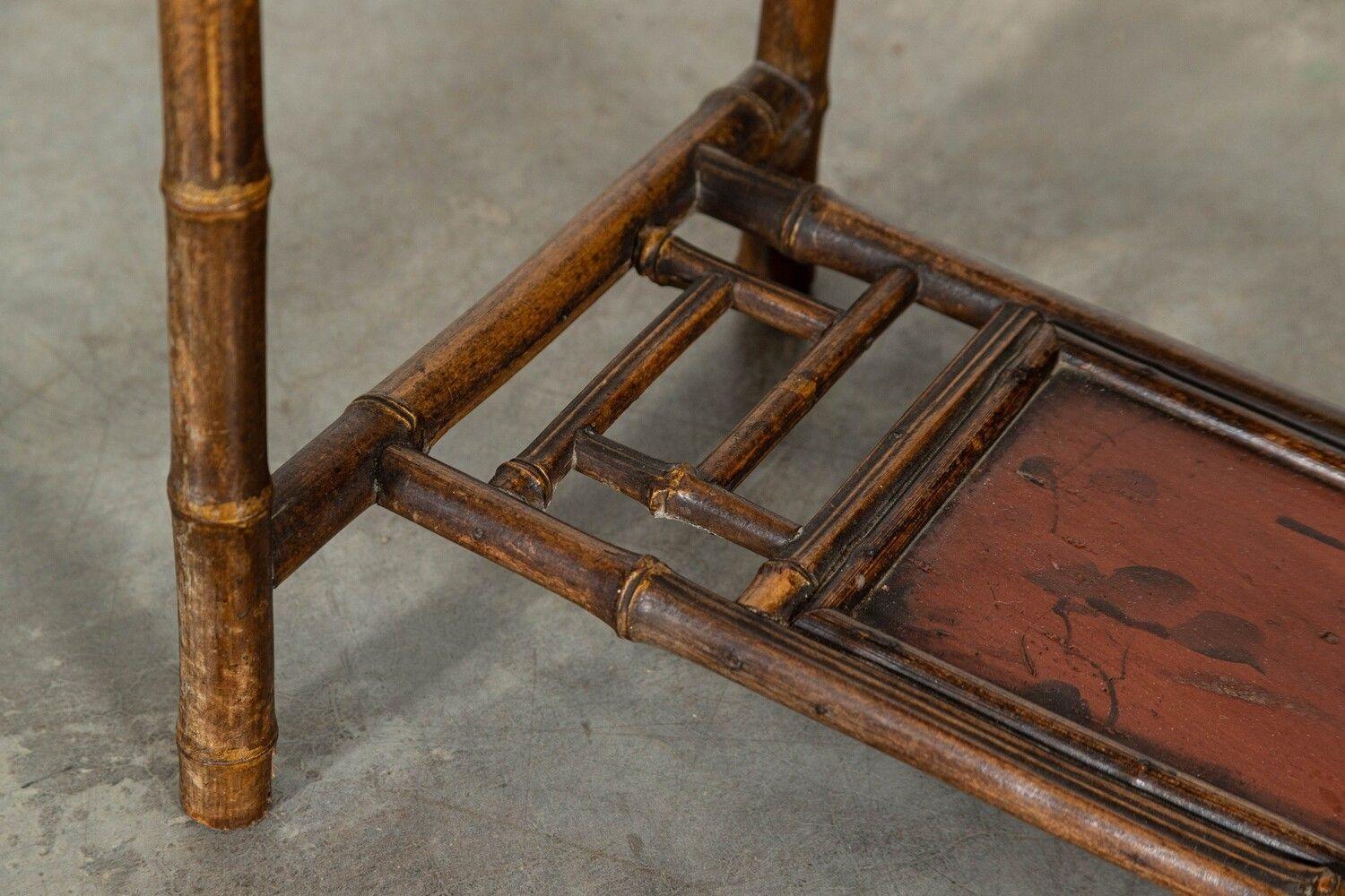Early 20thC English Bamboo Sewing Side Table For Sale 9