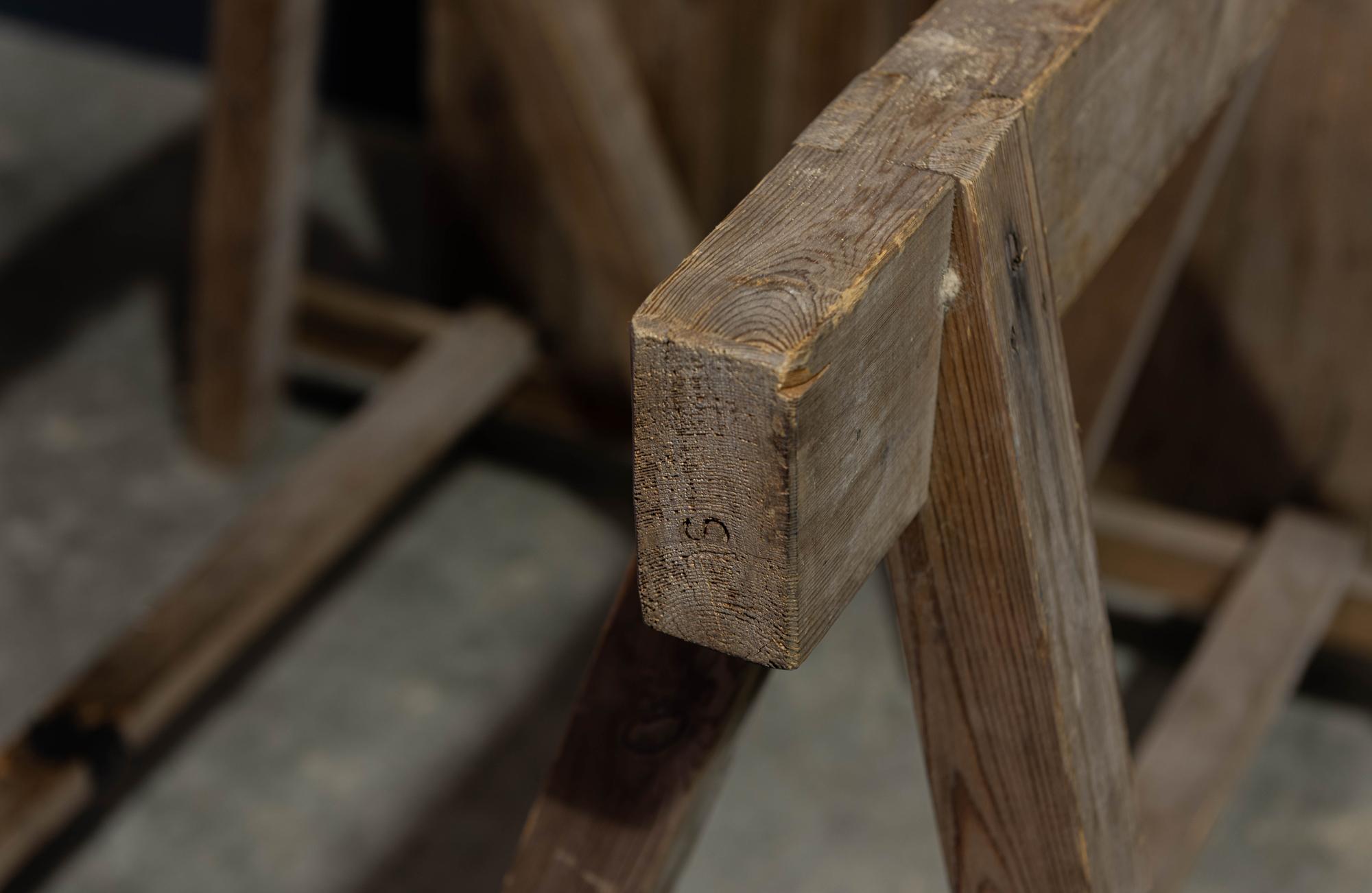 Early 20th Century English Large Pine Trestle Table In Good Condition In Staffordshire, GB