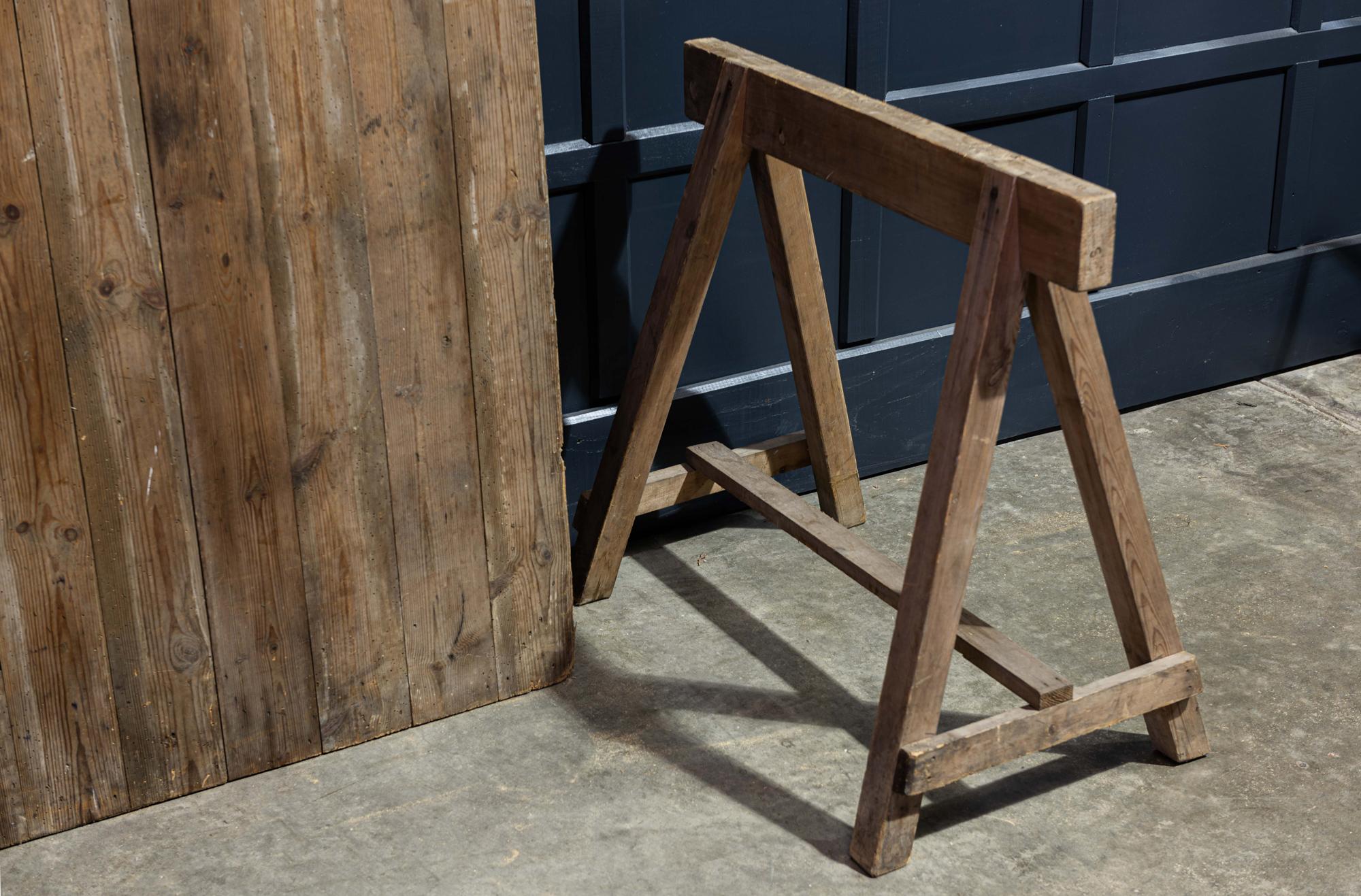 Early 20th Century English Large Pine Trestle Table 2