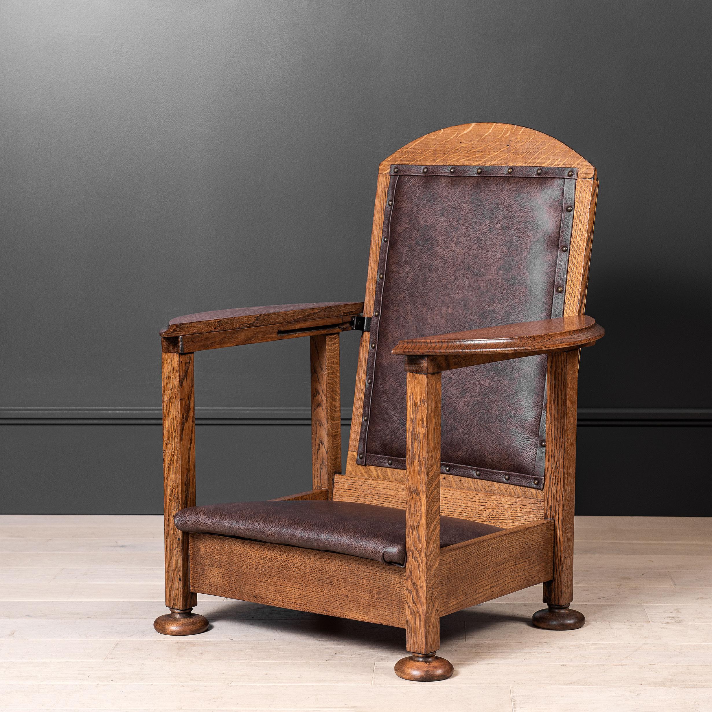Early 20thC English Oak Metamorphic Chair Table 4
