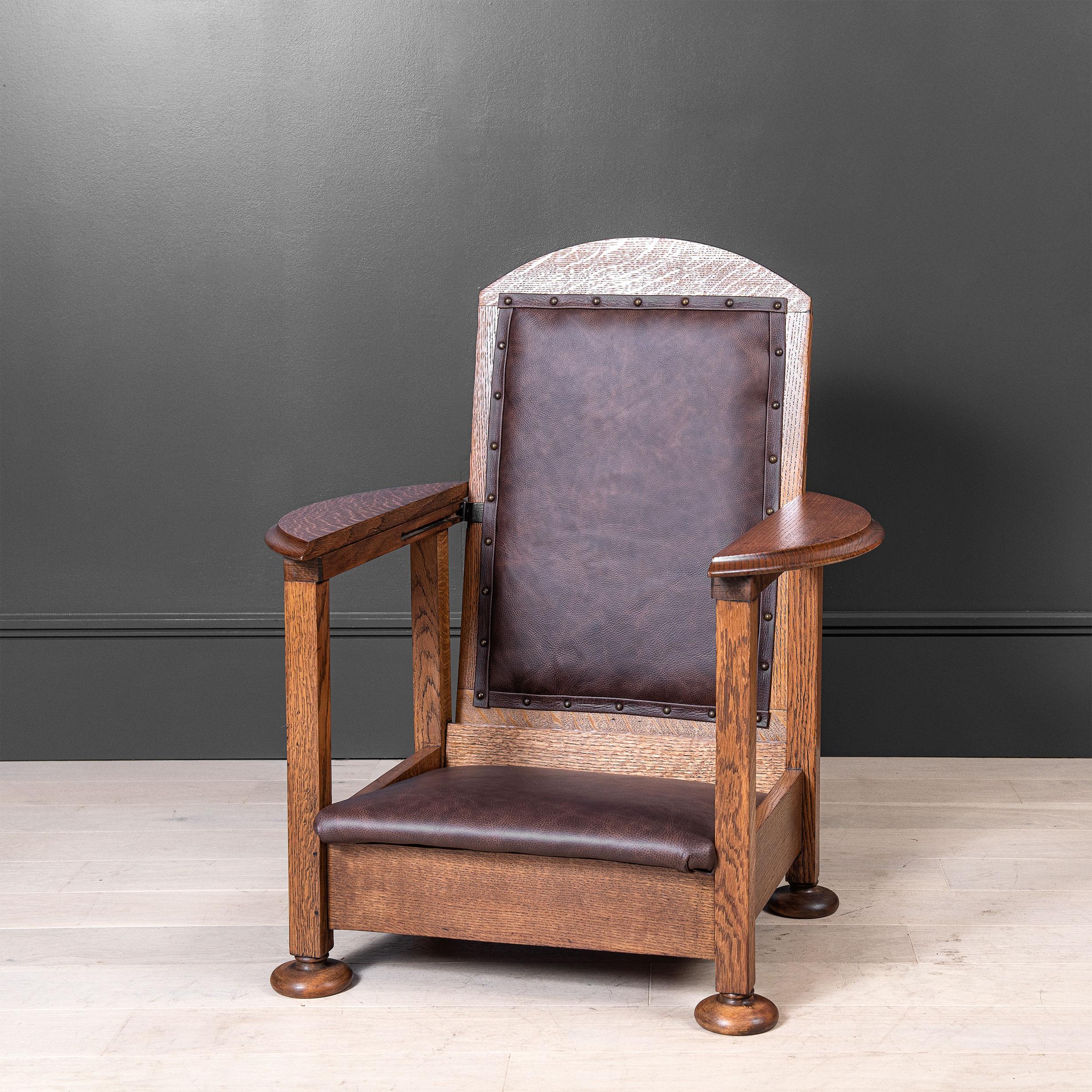 Early 20thC English Oak Metamorphic Chair Table 6