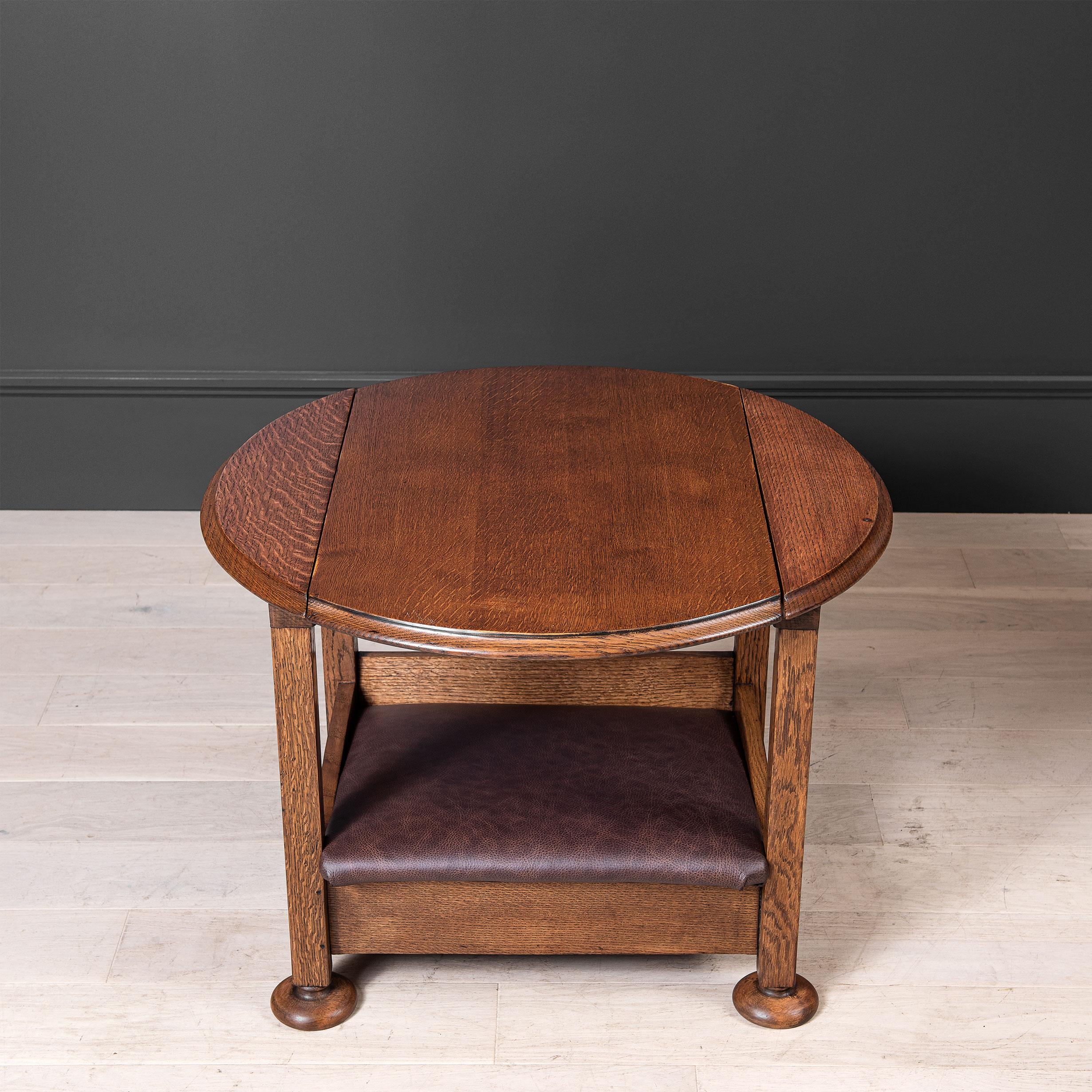 Arts and Crafts Early 20thC English Oak Metamorphic Chair Table