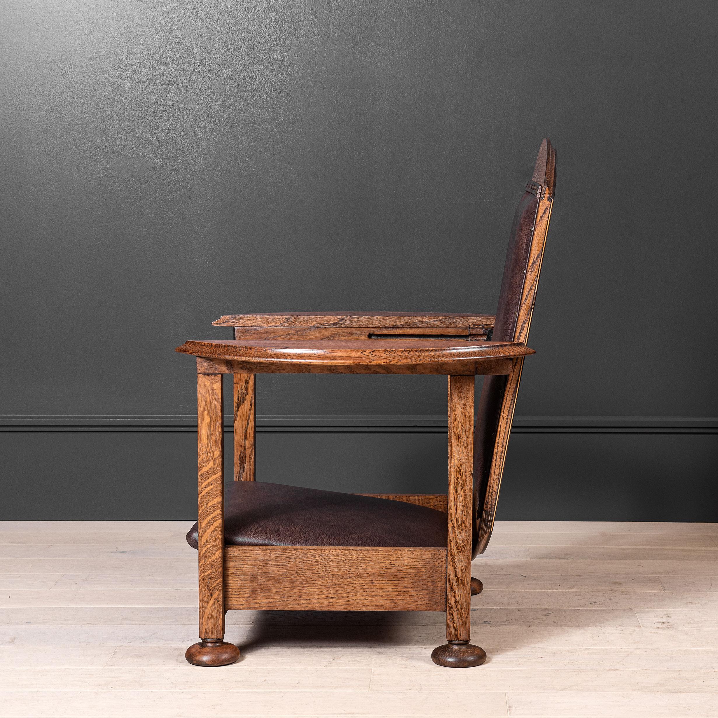 Early 20thC English Oak Metamorphic Chair Table 3