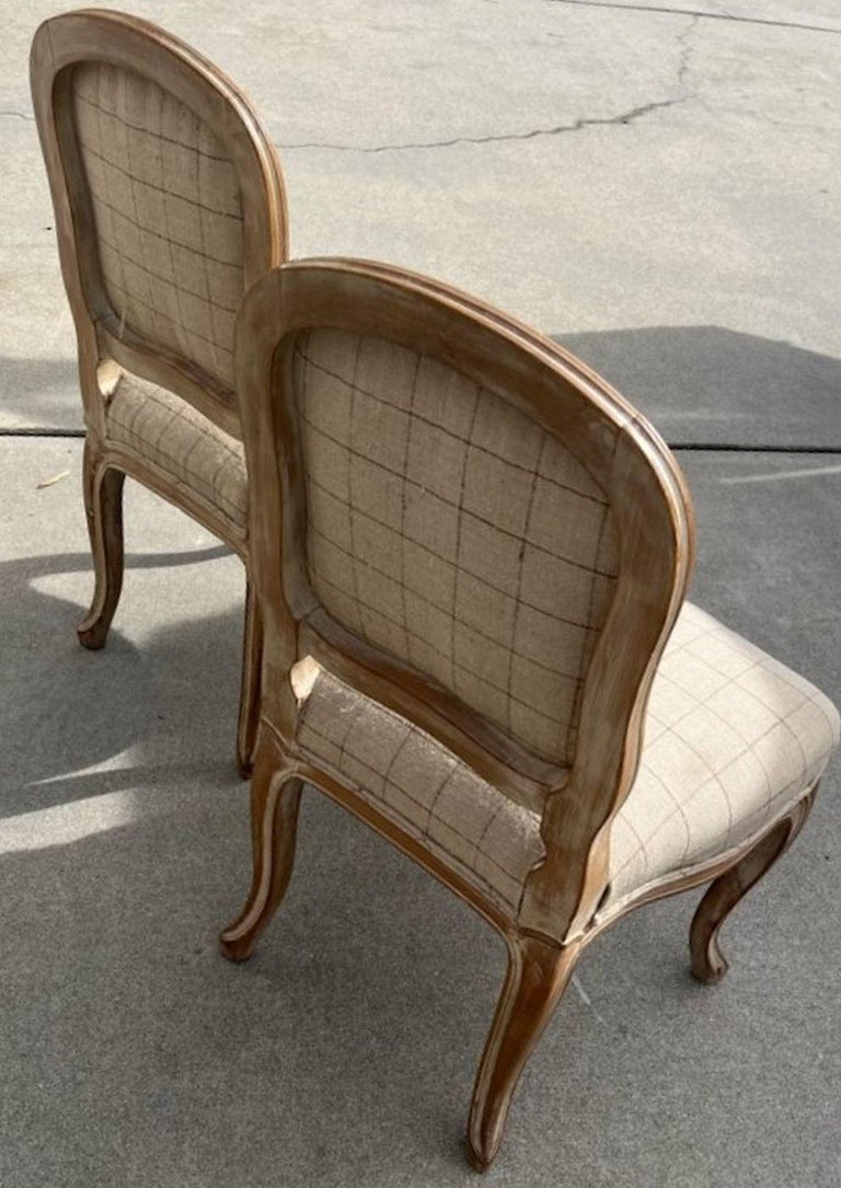 Early 20Thc French Small Chairs in Linen For Sale at 1stDibs