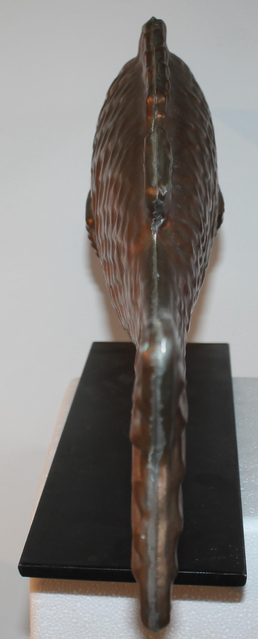 Machine-Made Early 20thc Full Bodied Copper Fish Weather Vane