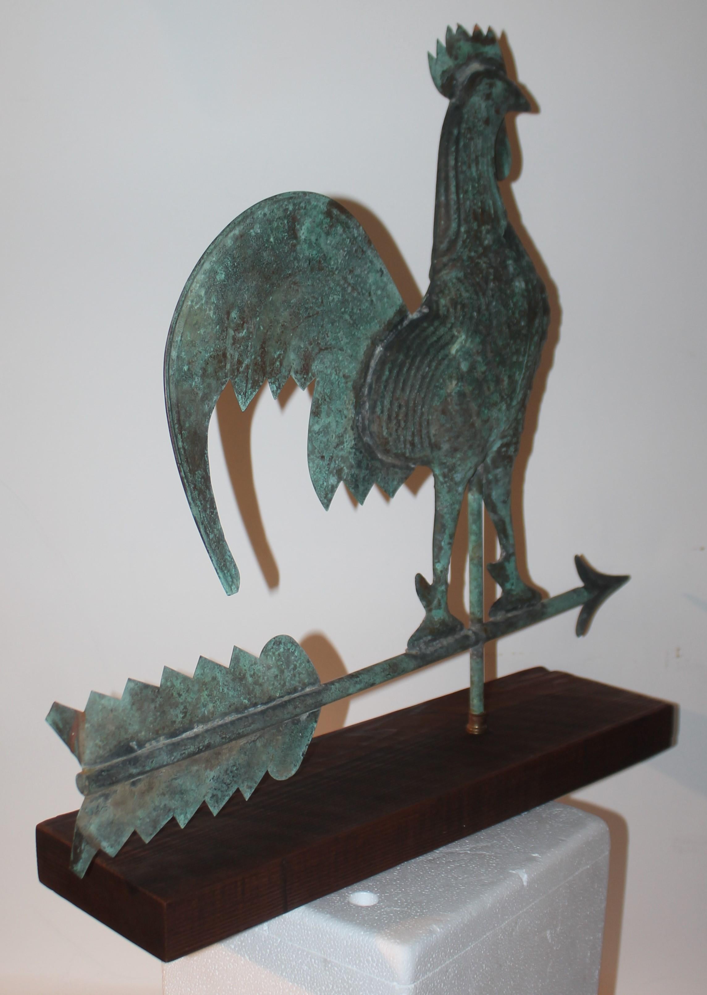 20th Century Early 20th C Full Body Rooster Weather Vane