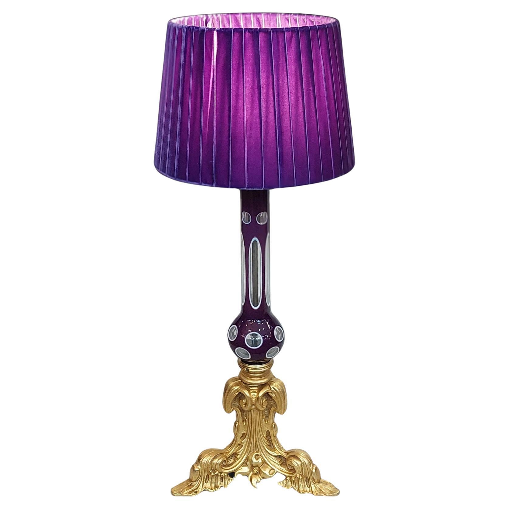 Early 20thC Gilt Bronze and Murano Glass Table Lamp