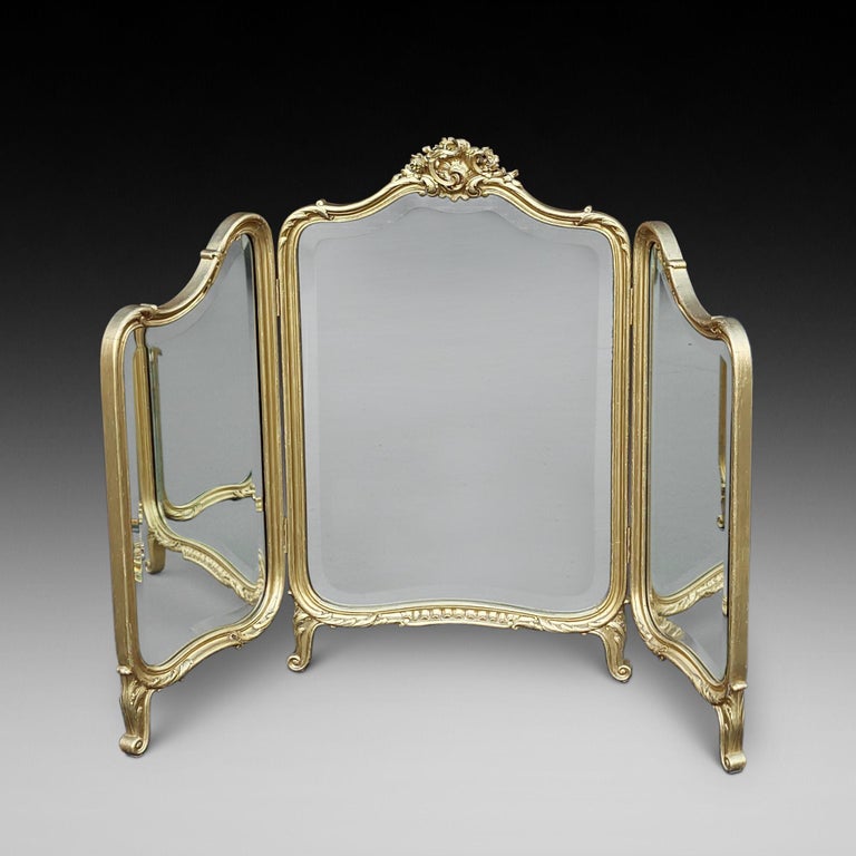 gold triple dressing table mirror Versailles Triple Mirror Dressing Table