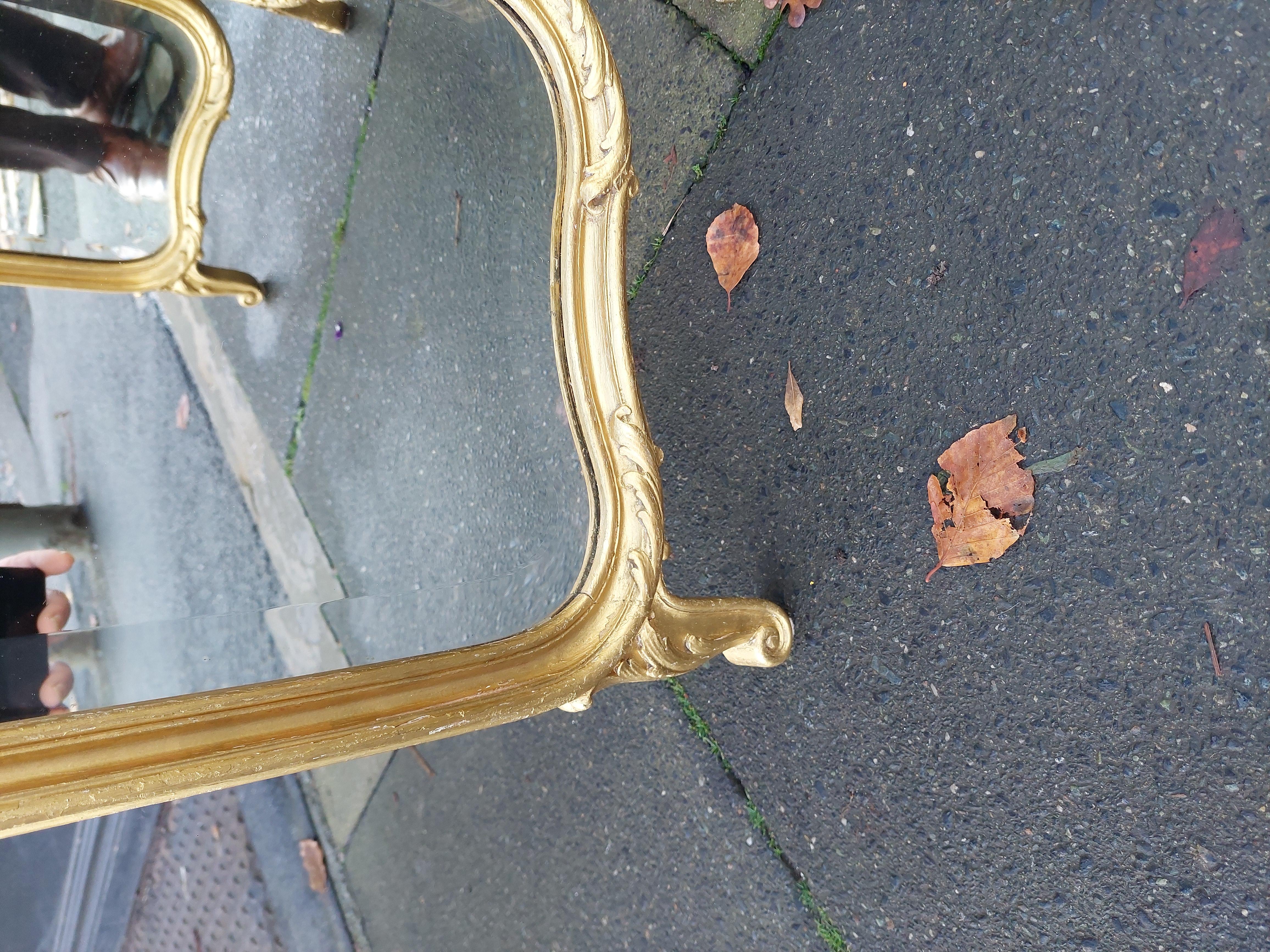 Early 20thC Gilt Folding Triple Dressing Table Mirror In Good Condition For Sale In Altrincham, GB