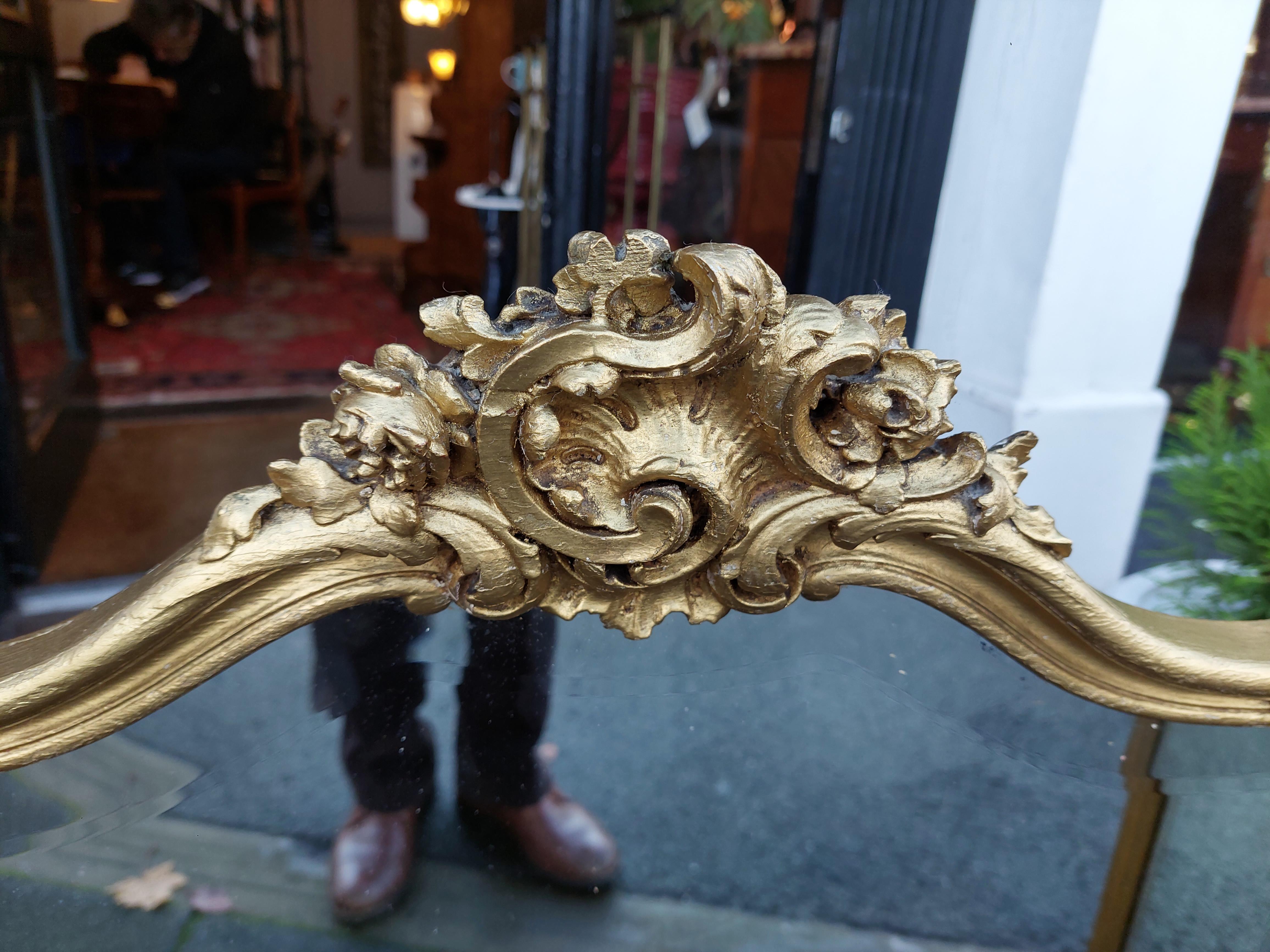 Early 20thC Gilt Folding Triple Dressing Table Mirror For Sale 3