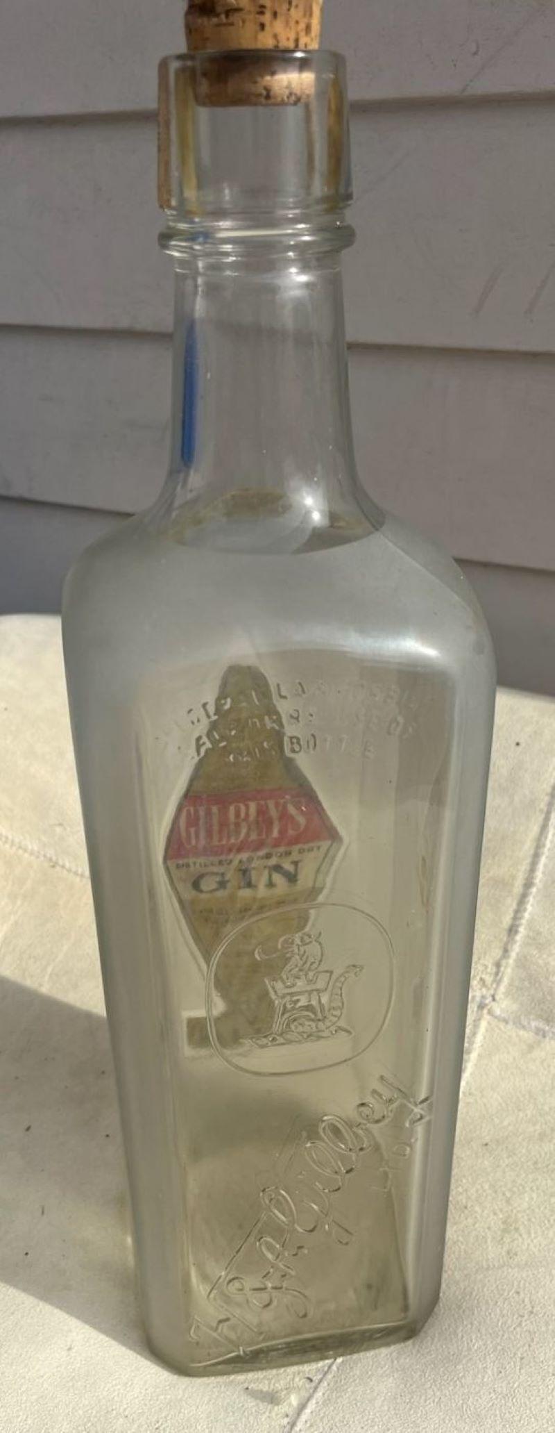 Early 20thc Gin Bottle from a Bar In Good Condition For Sale In Los Angeles, CA