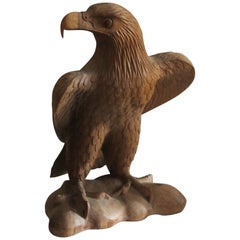 Early 20th Century Hand Carved Folky Eagle