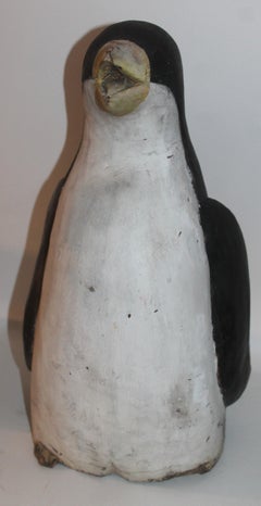 Early 20th Century Hand Carved and Painted Penguin