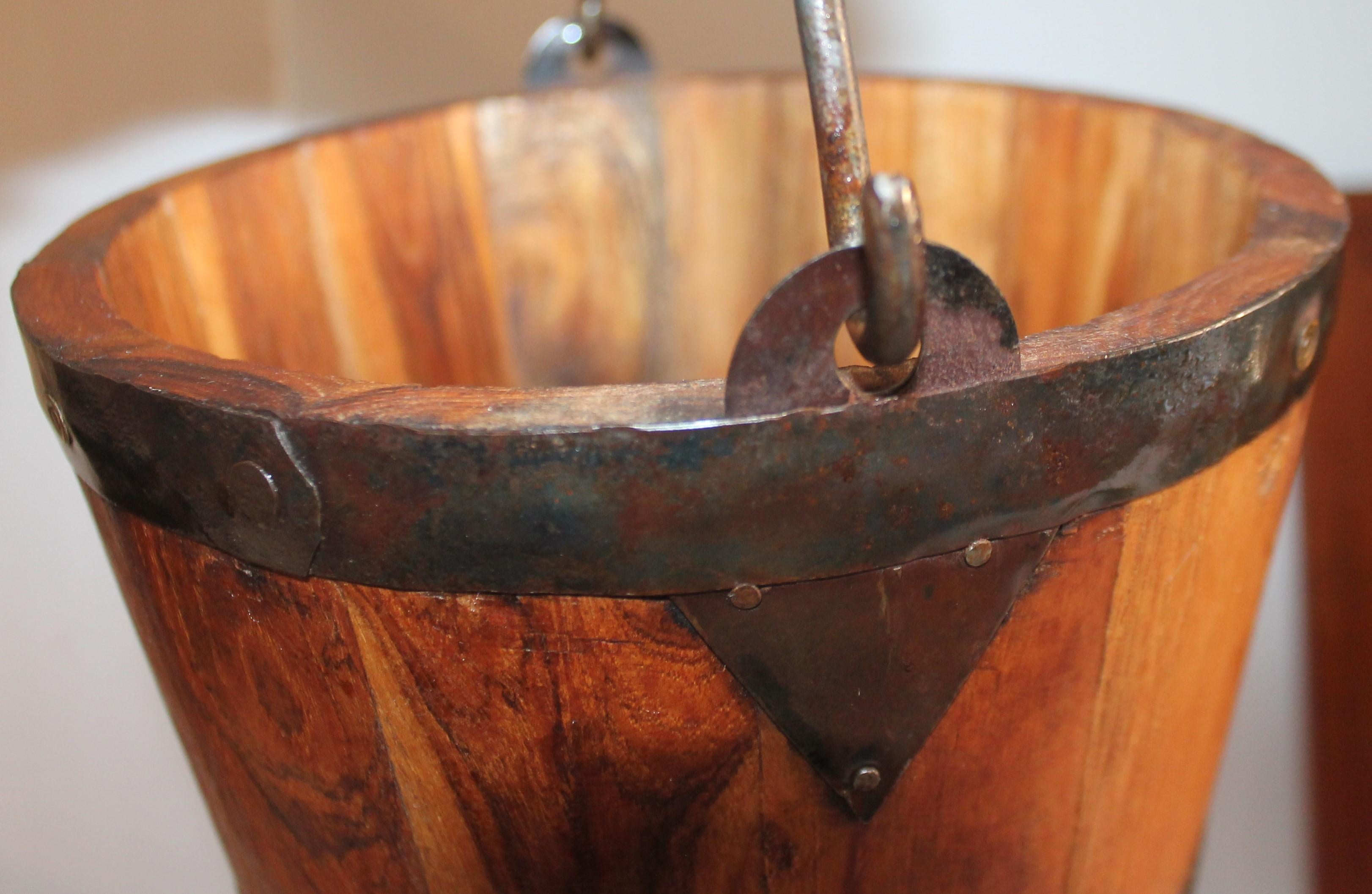Wood Early 20th Century Handcrafted Bucket from New England