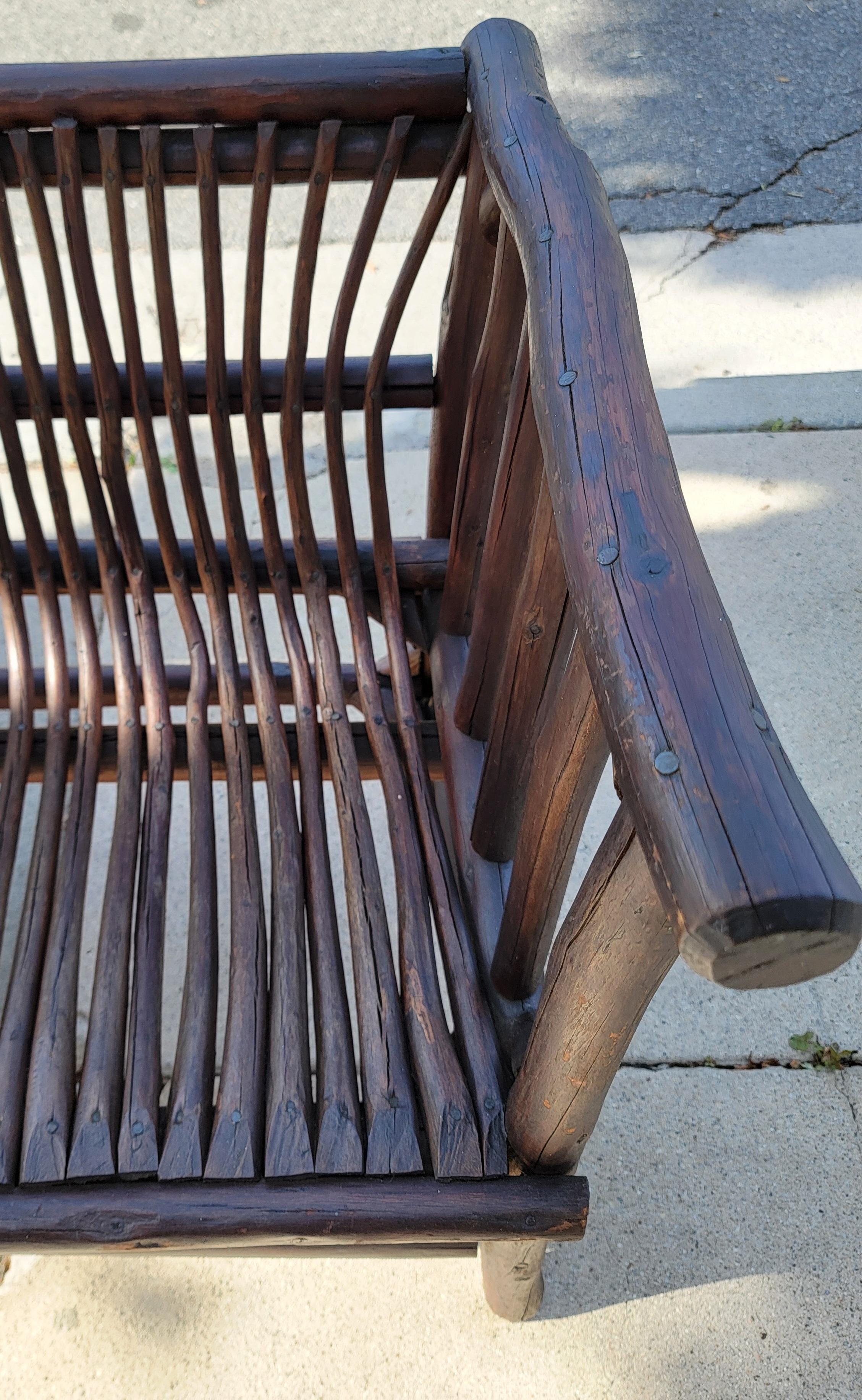 Early 20Thc Hand Made Hickory Settee From Pennsylvania For Sale 2