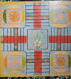Early 20Thc Hand Made & Painted Game Board