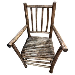Early 20thc Hickory Hand Made Chair Arm Chair