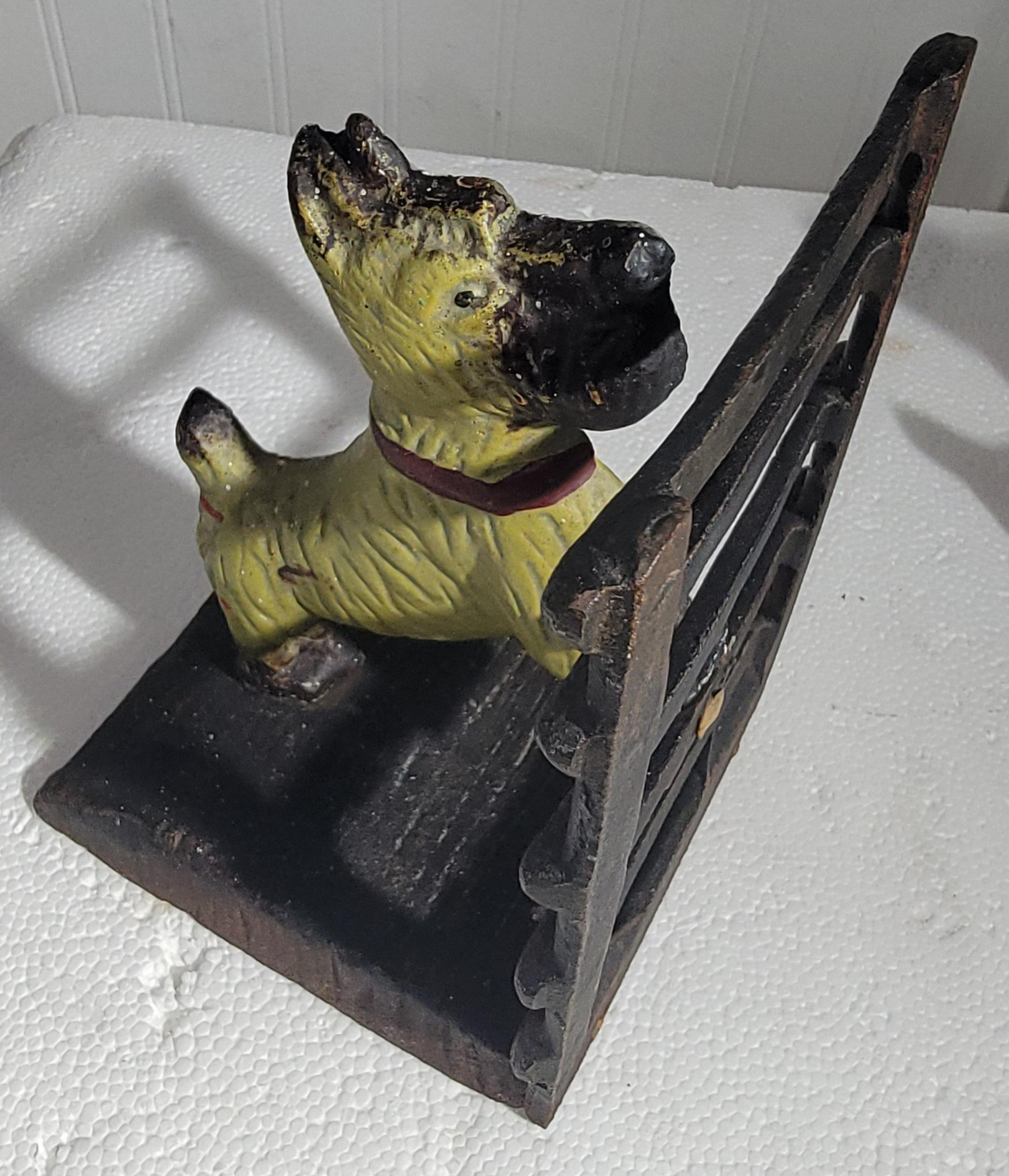 Adirondack Early 20Thc Hubley Scottie Iron Bookends -Pair For Sale